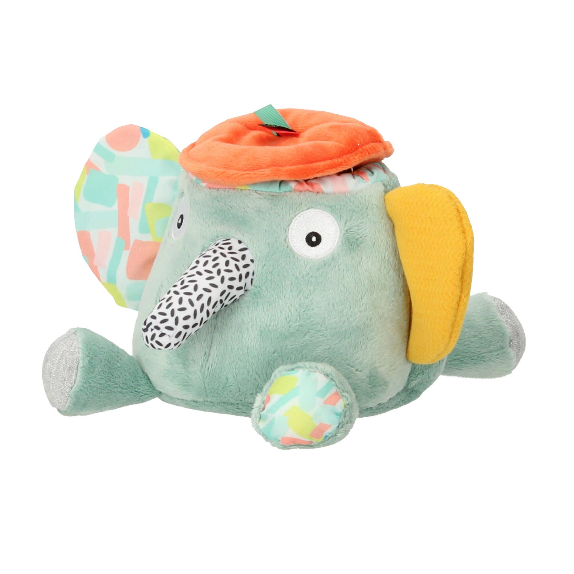 Ebulobo Activity Spielzeug Ziggy Elefant mit 3 Spielfiguren Giraffe Elefant Vogel 