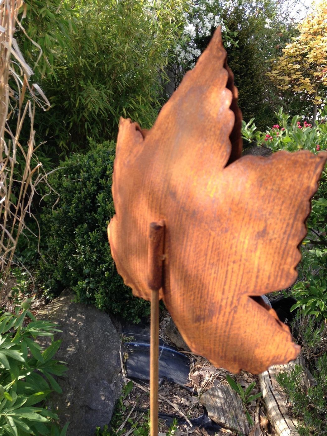 Scholtissek Gartenstecker Ederost Blatt Bergahorn klein 20cm