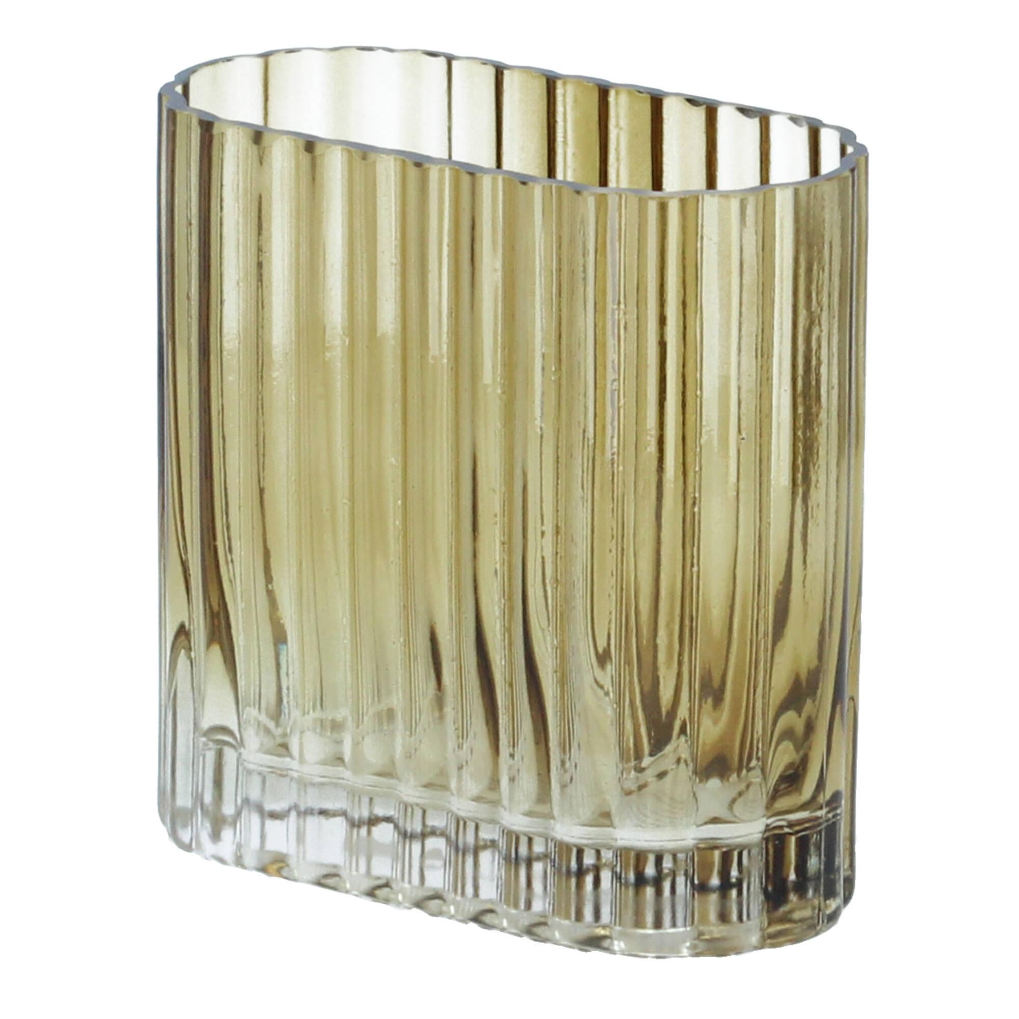 Bloomingville Vase Glas 14 x 14 x 6,5 cm braun
