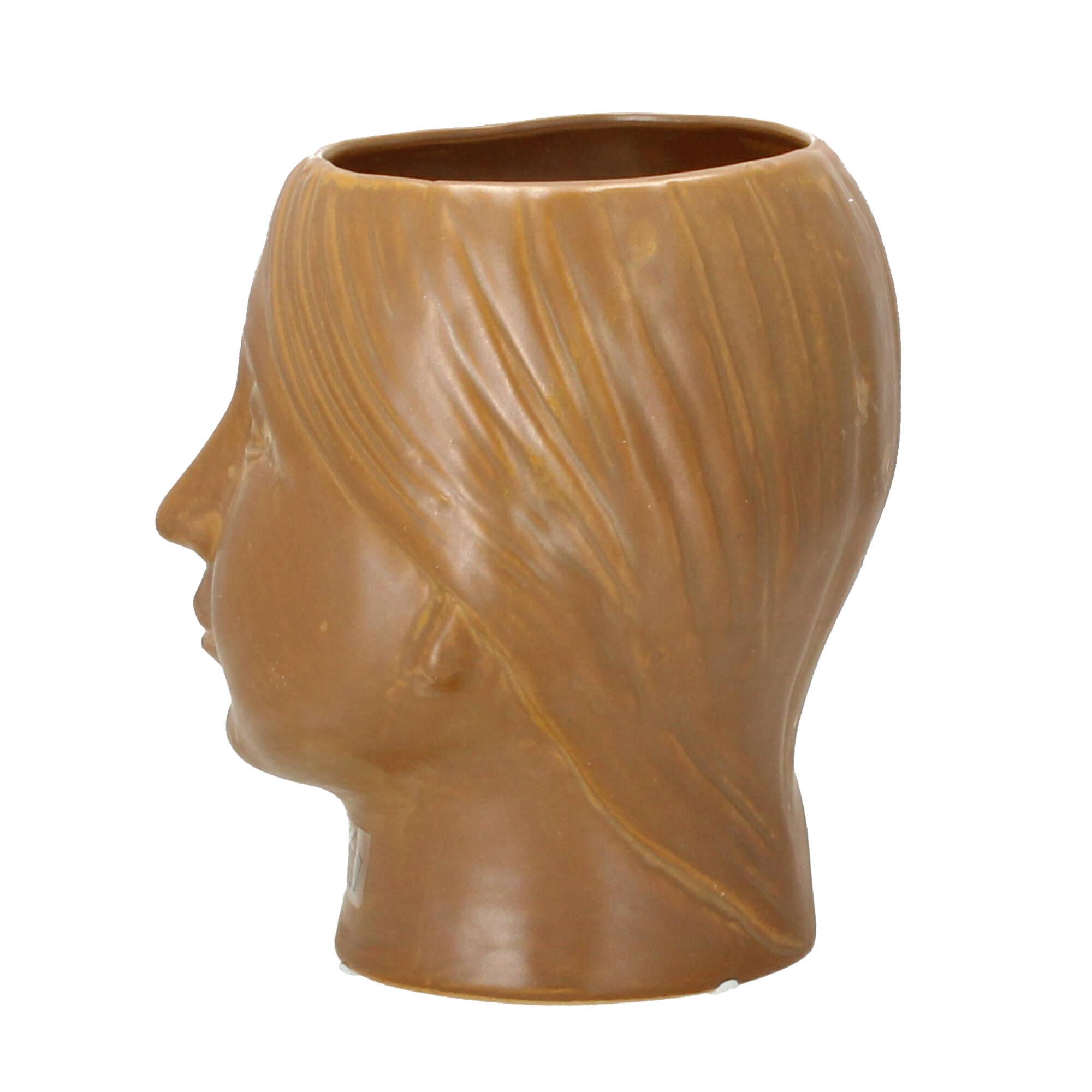 Villa Collection Blumentopf klein Gesicht braun