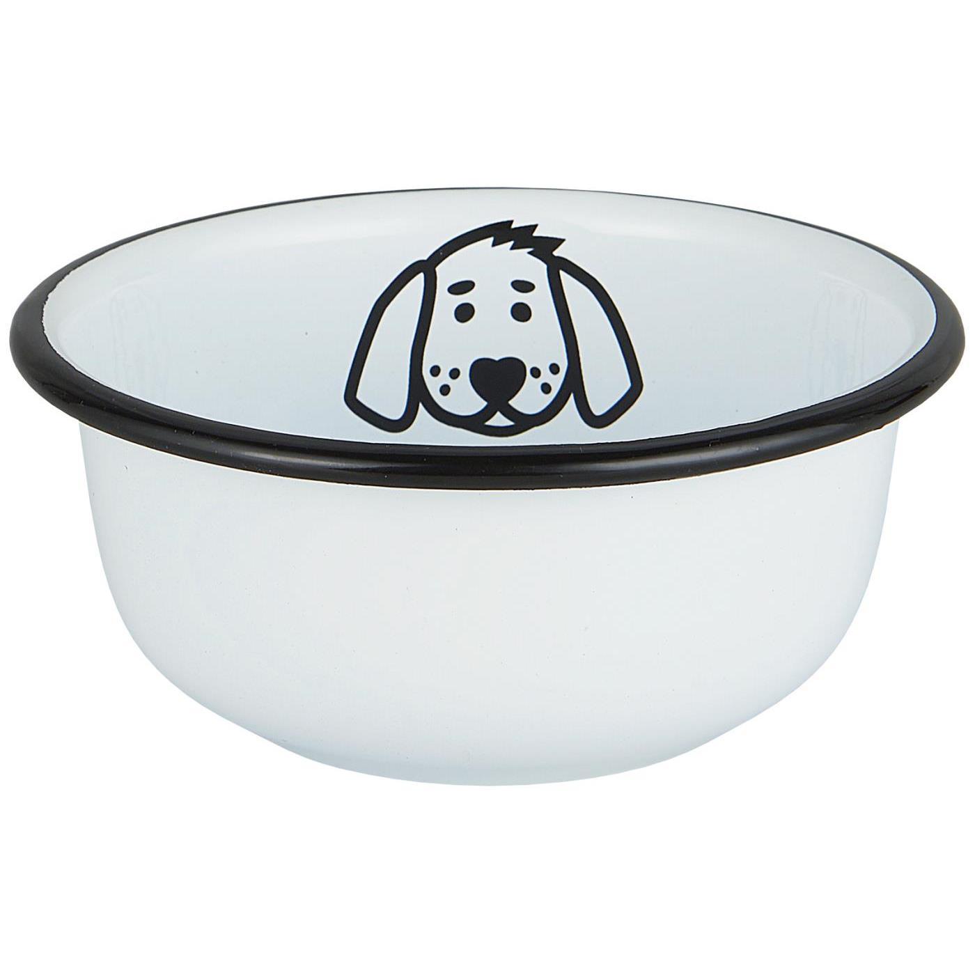 IB Laursen Fressnapf Hund Mini 11cm Emaille weiß 0448-11 IB Laursen Fressnapf Hund Mini 11cm Emaille weiß 0448-11