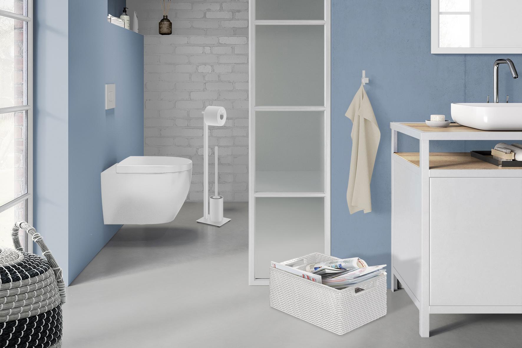 Zack Carvo Toilettenbürste Wandmontage Edelstahl weiß