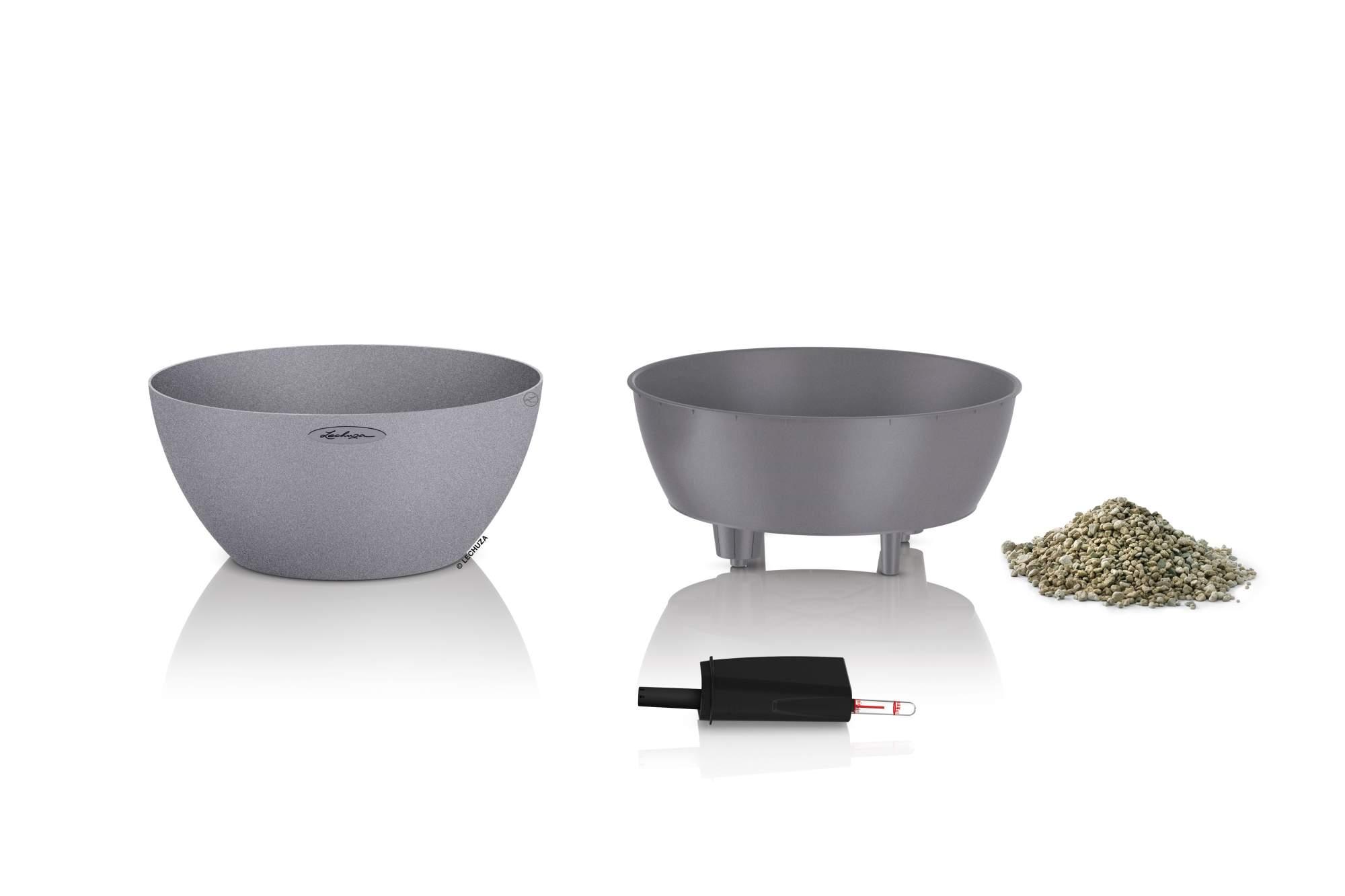 Lechuza Pflanzschale Cubeto Stone 40 steingrau