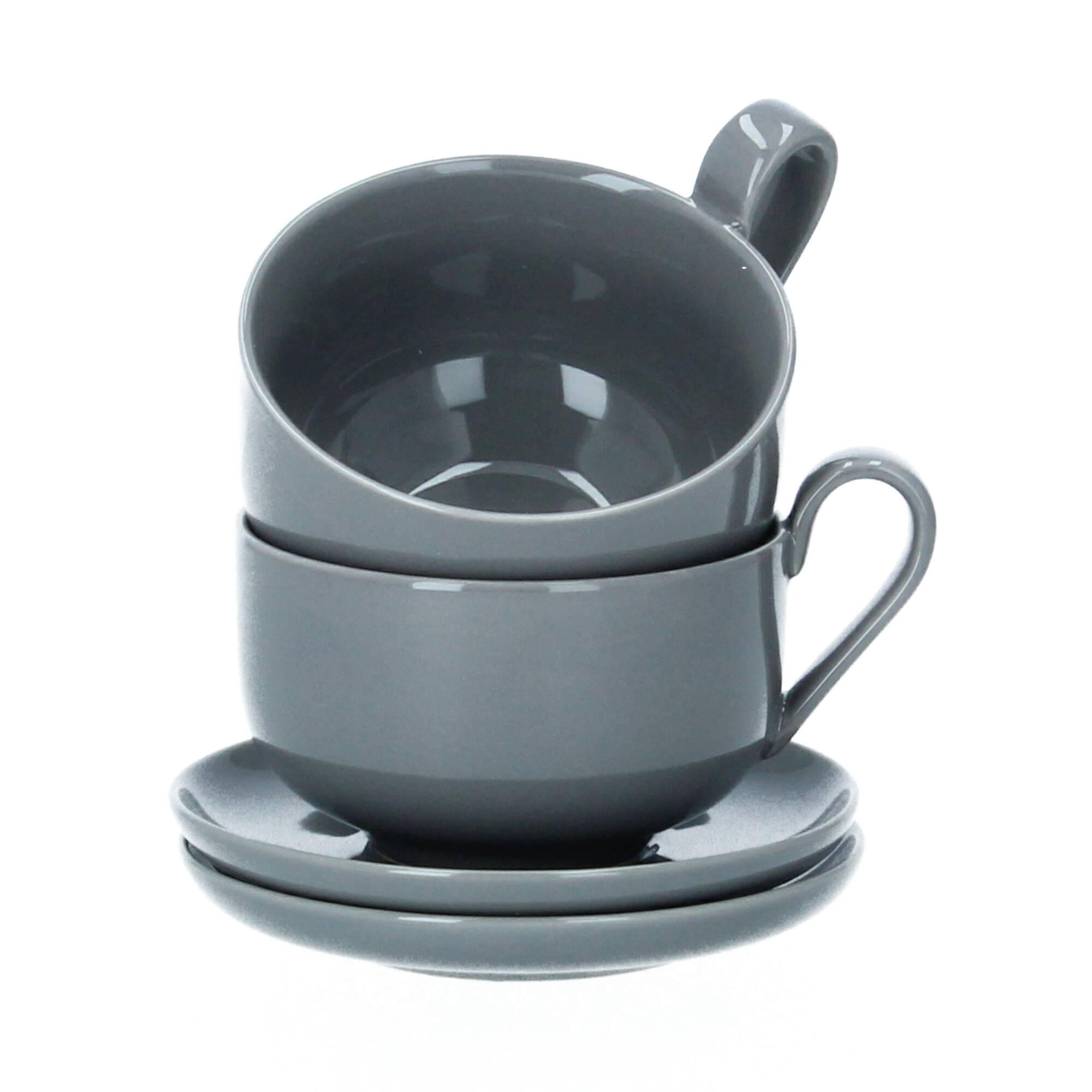 blomus RO 2 Teetassen mit Untertasse 230 ml Porzellan sharkskin