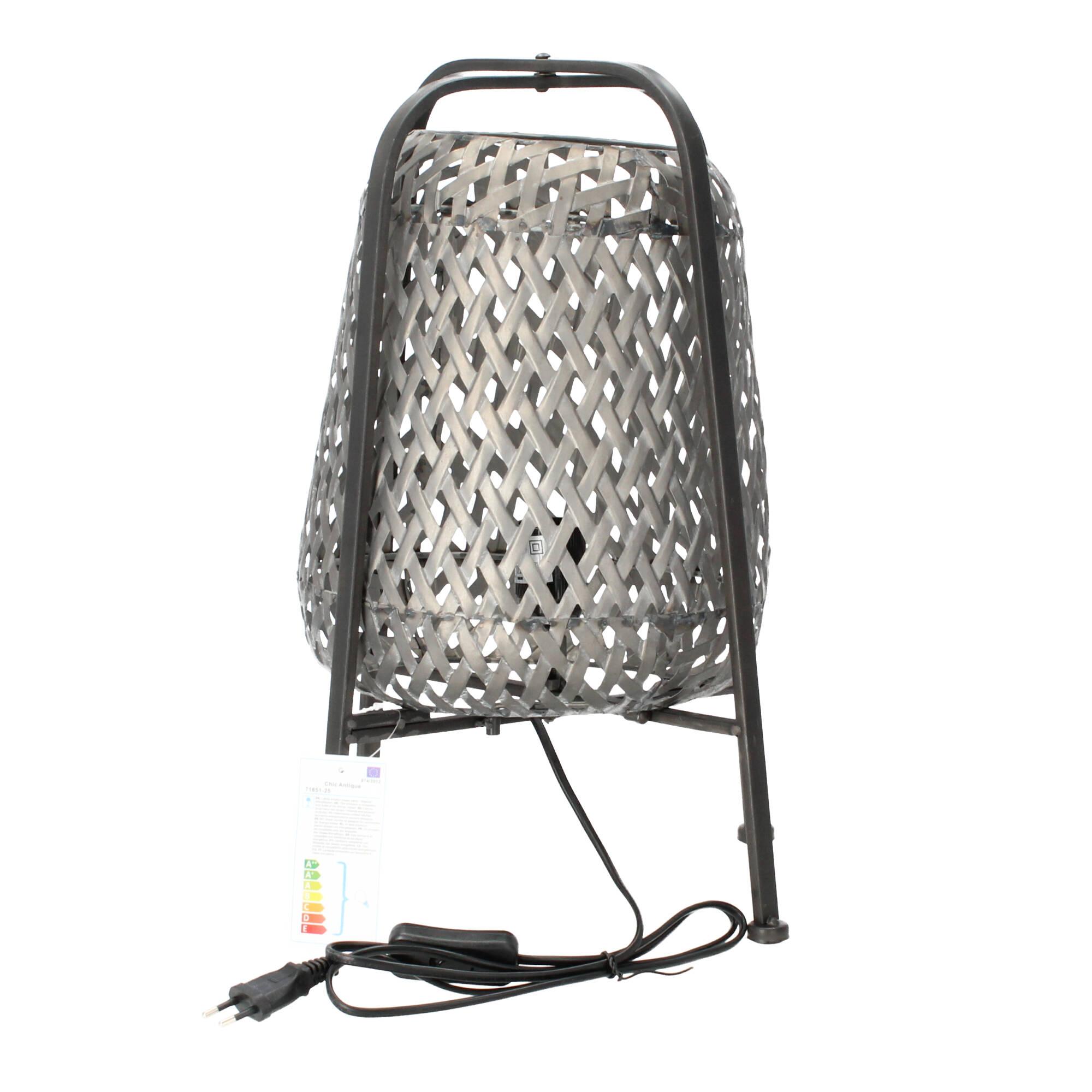 Chic Antique Lampe mit Flechtmuster 44,5 cm antique kohle Chic Antique Lampe mit Flechtmuster 44,5 cm antique kohle