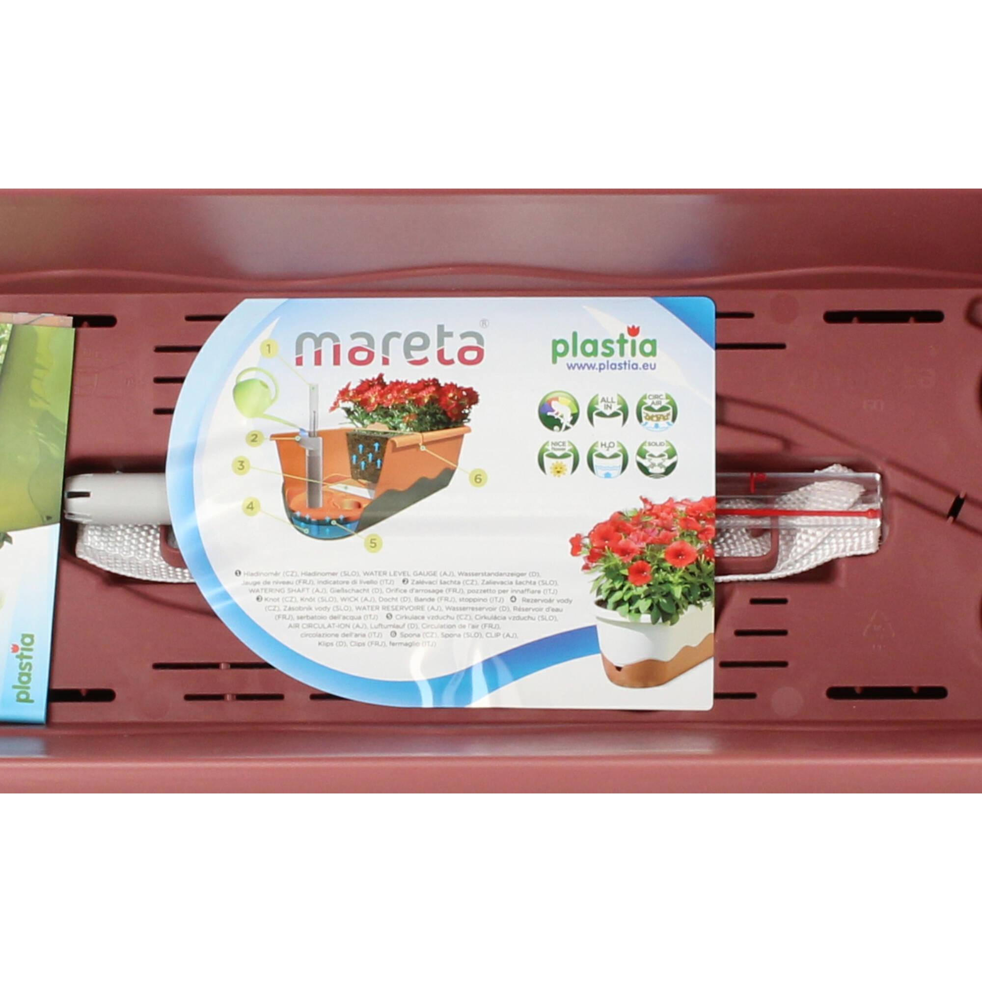 Plastia Blumenkasten Mareta 60cm rosa weinrot Wasserspeicher Plastia Blumenkasten Mareta 60cm rosa weinrot Wasserspeicher