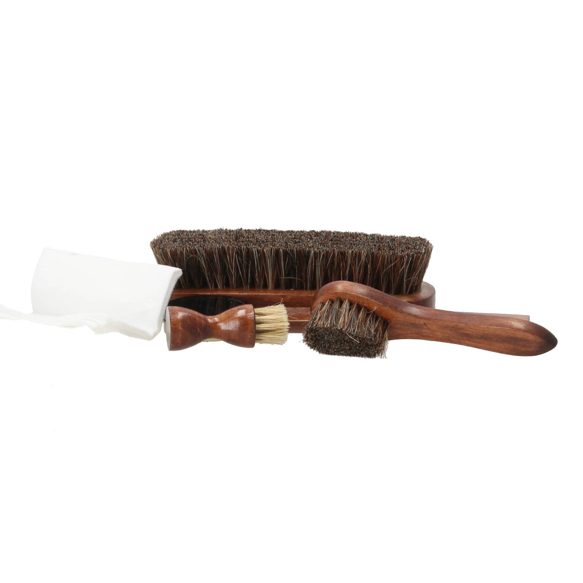 Esschert Design Schuhputzset Schuhpflege Schuhe reinigen 7 tlg. braun