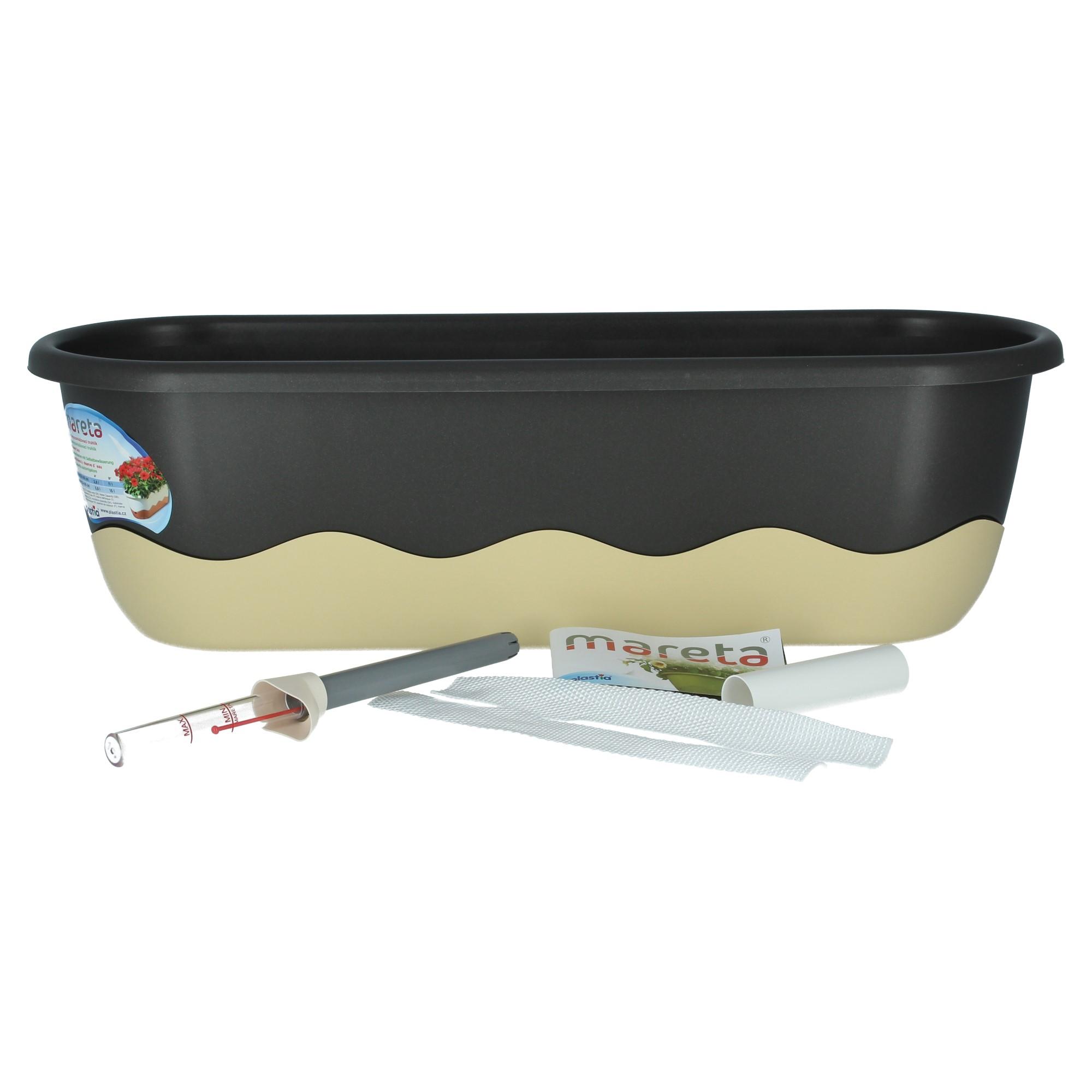 Plastia Blumenkasten Mareta 60cm Anthrazit Elfenbein Plastia Blumenkasten Mareta 60cm Anthrazit Elfenbein