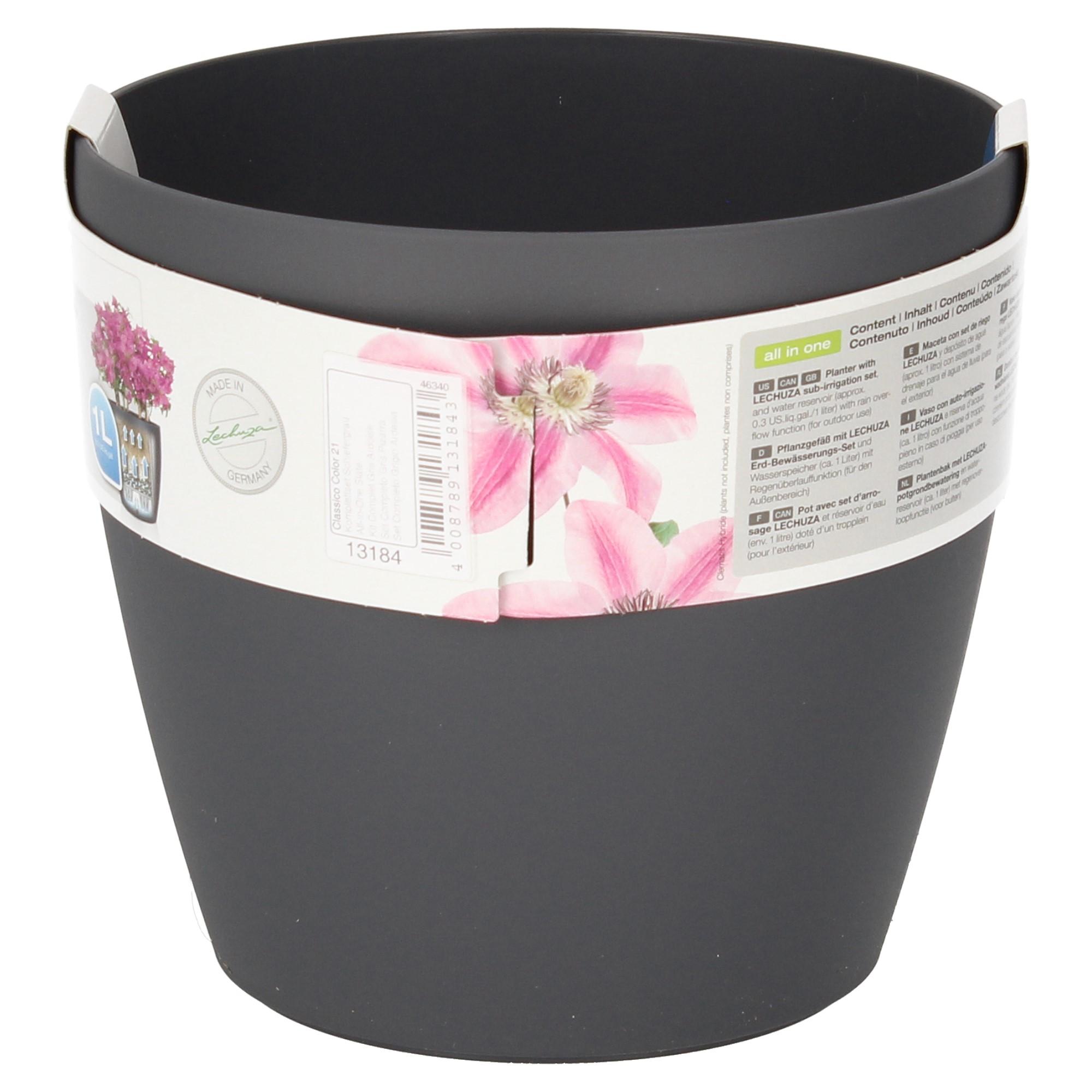 Lechuza Blumentopf rund Classico Color 21 schiefergrau