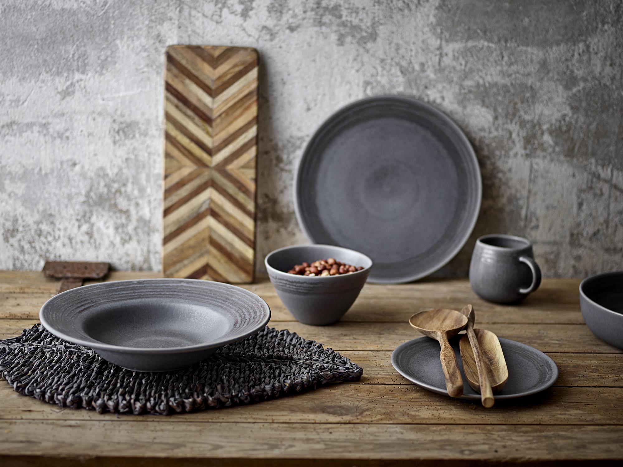 Bloomingville Raben Schüssel 15 cm Bowl Steingut grau
