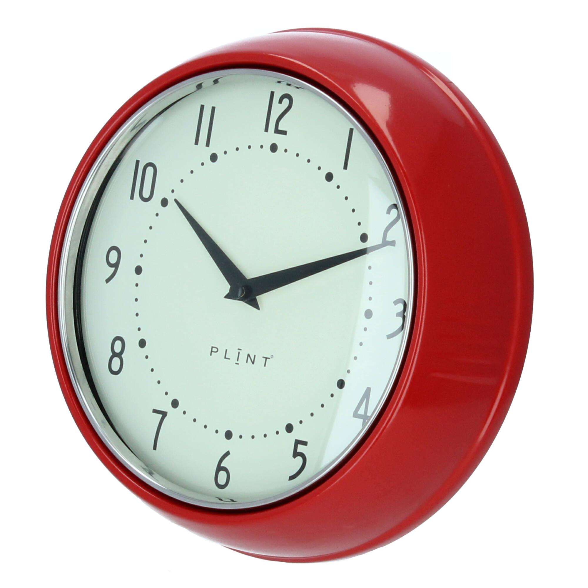 Plint Wanduhr Küchenuhr Retro red rot