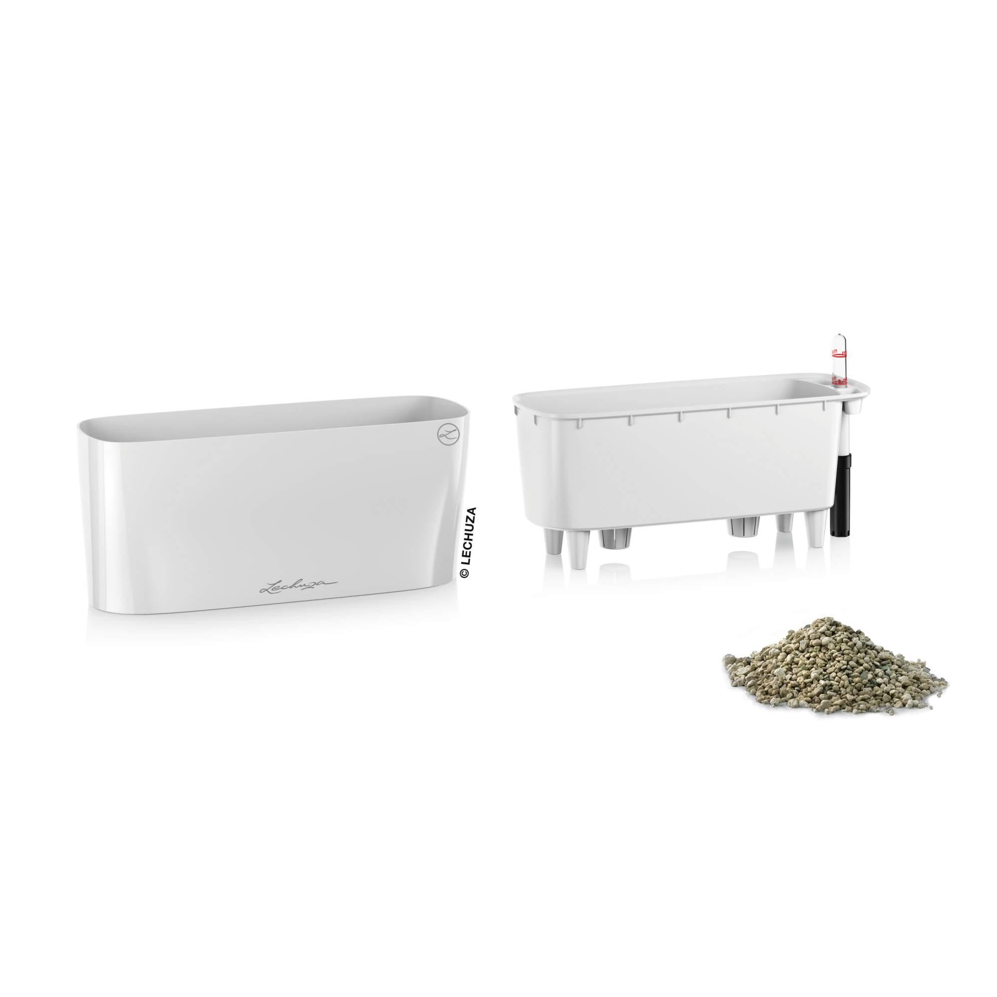 Lechuza Blumentopf rechteckig Delta 10 weiß hochglanz