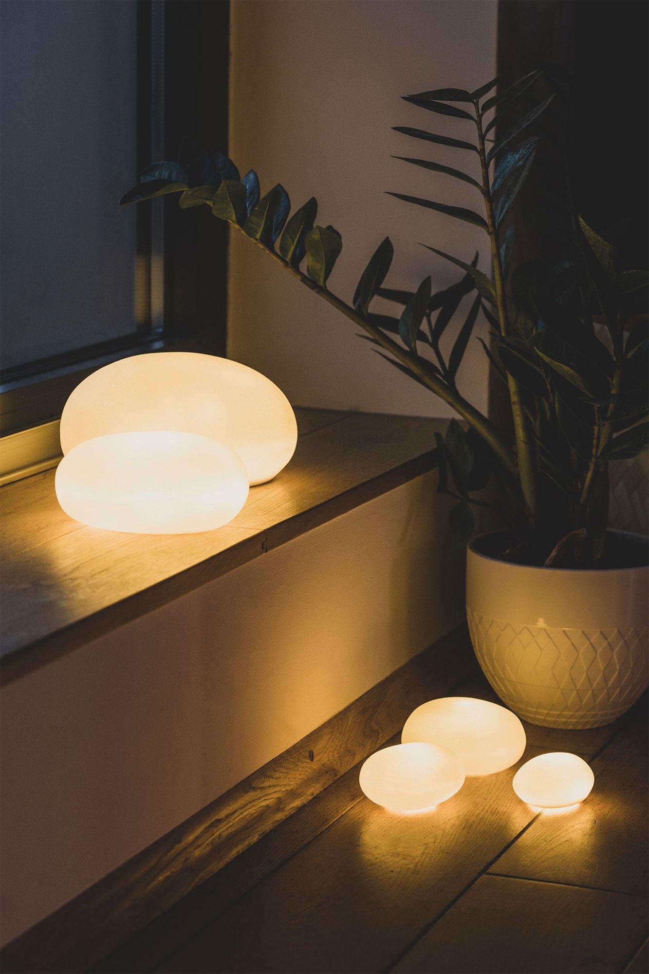 räder Living LED Lichtkieselsteine 3er Set Porzellan leuchtet beleuchtet