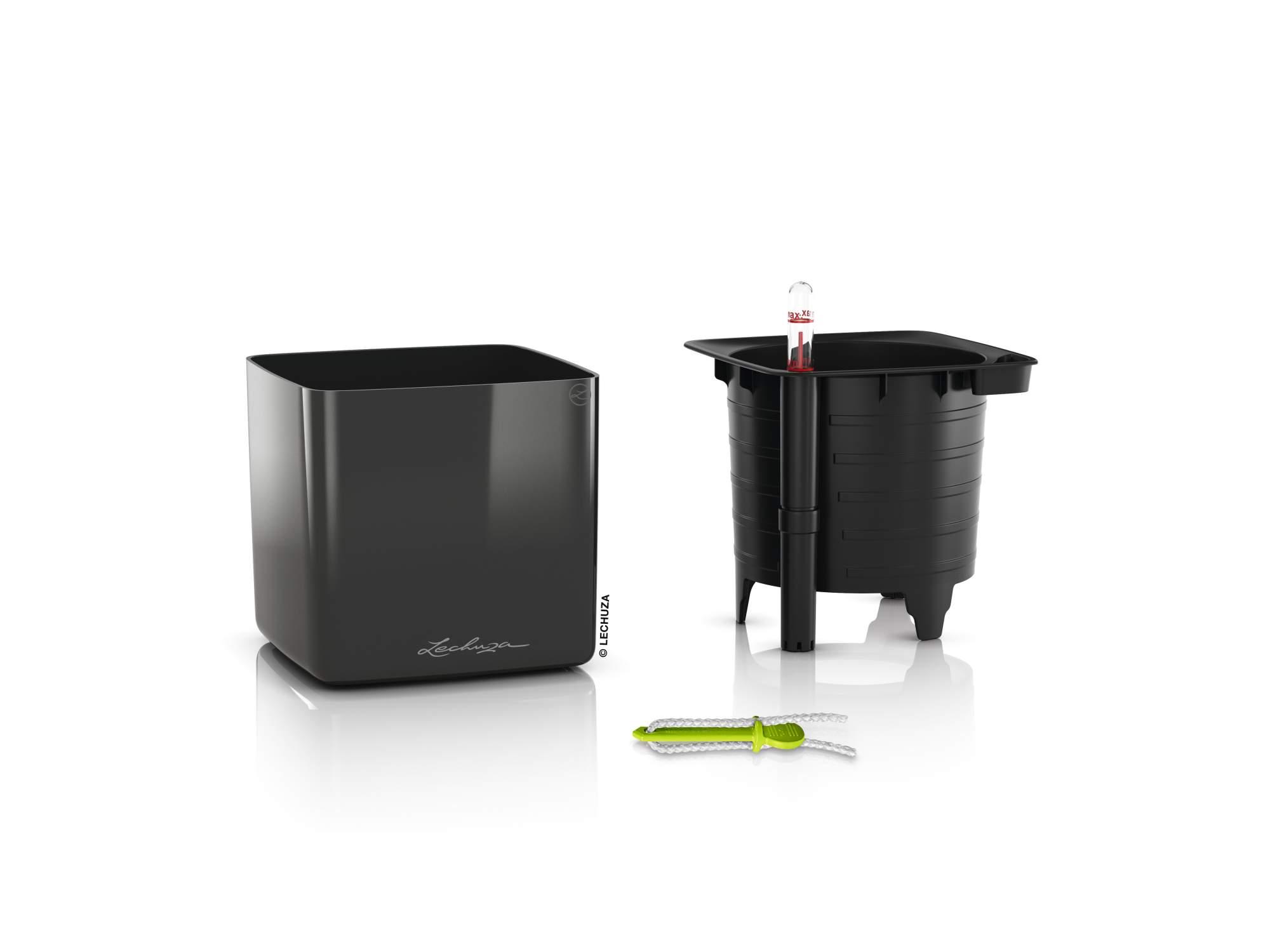 Lechuza Blumentopf klein Cube Glossy 14 Anthrazit highgloss Lechuza Blumentopf klein Cube Glossy 14 Anthrazit highgloss