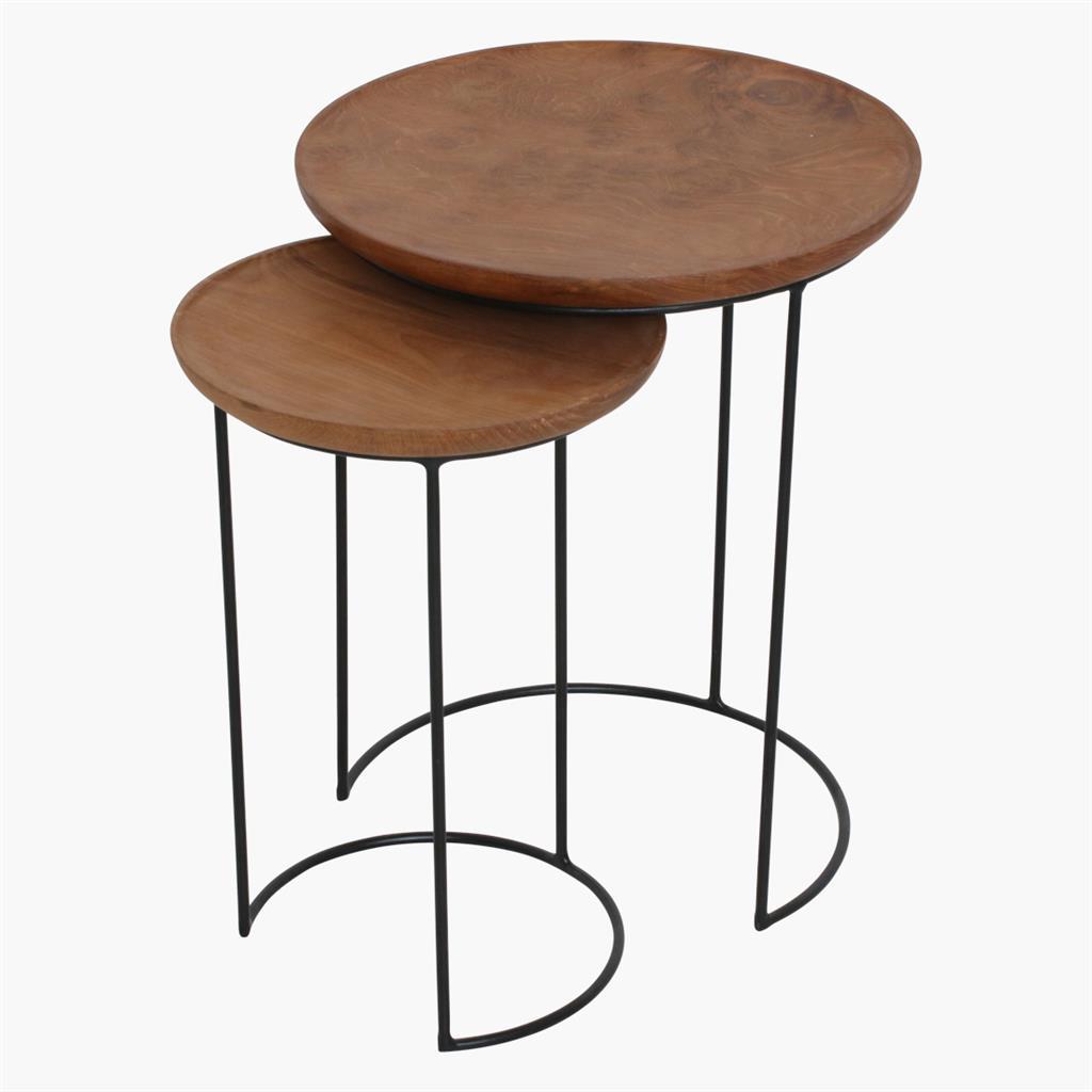 Raw Materials Beistelltisch Loft 2er Set Teakholzplatte Raw Materials Beistelltisch Loft 2er Set Teakholzplatte