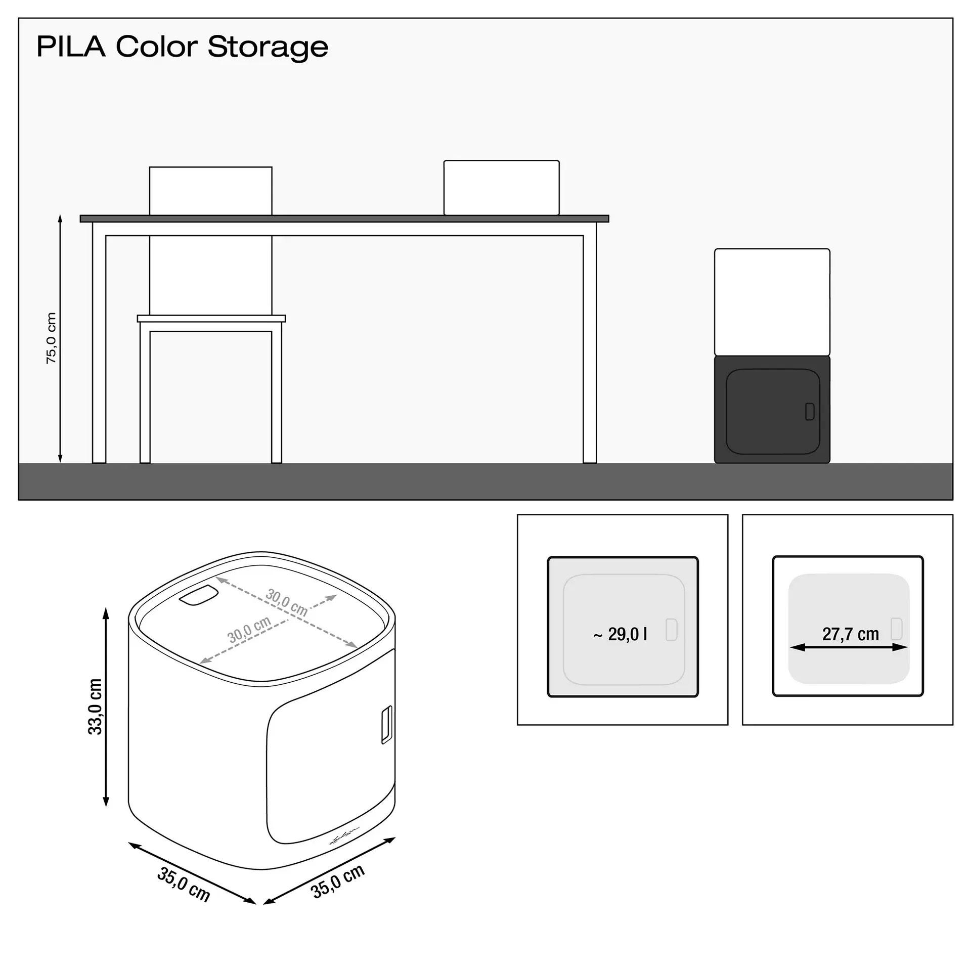 Lechuza Schränkchen Pila Color Storage petrolblau Kunststoff Lechuza Schränkchen Pila Color Storage petrolblau Kunststoff