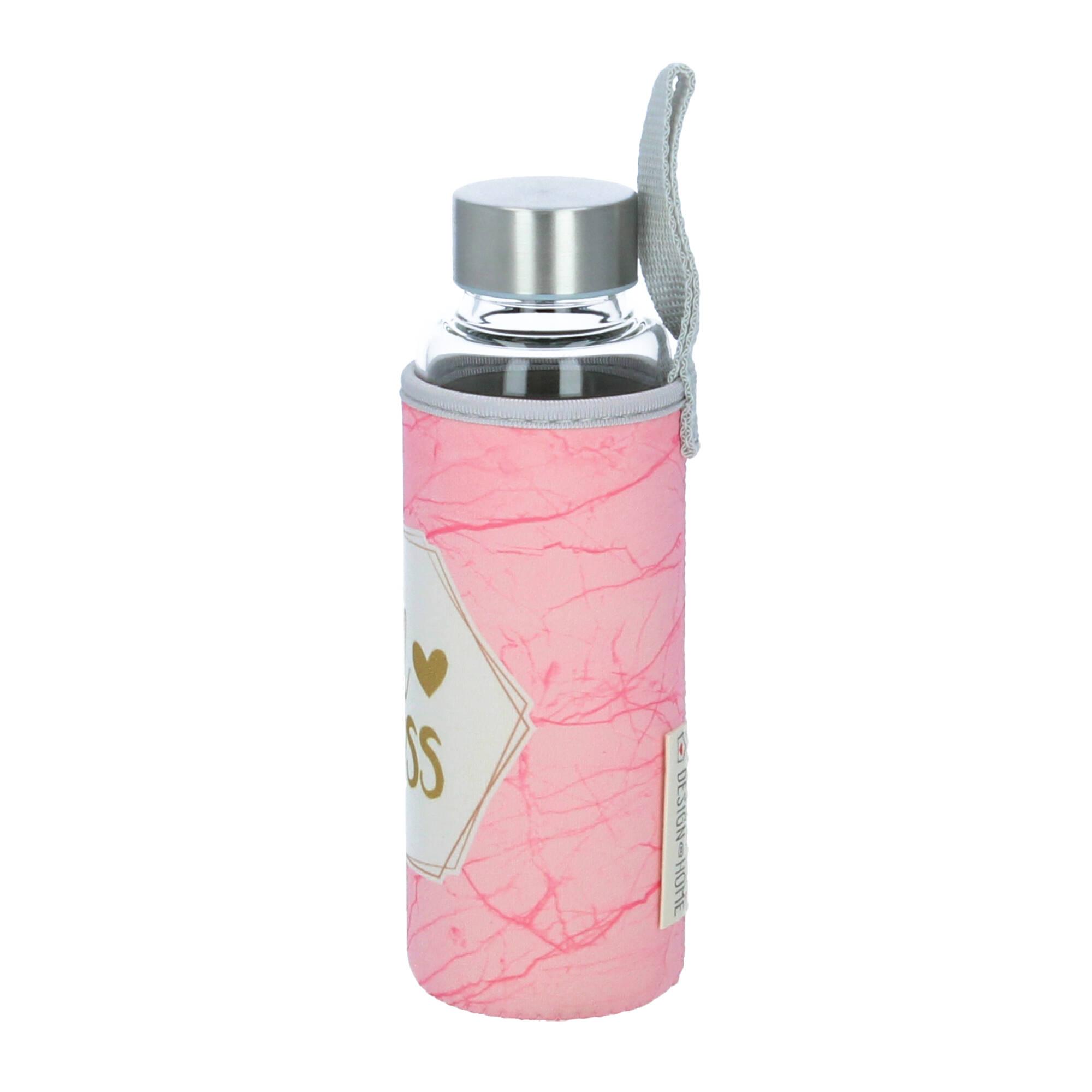 PPD Trinkflasche Glasflasche mit Schutzhülle girlboss 350 ml rosa