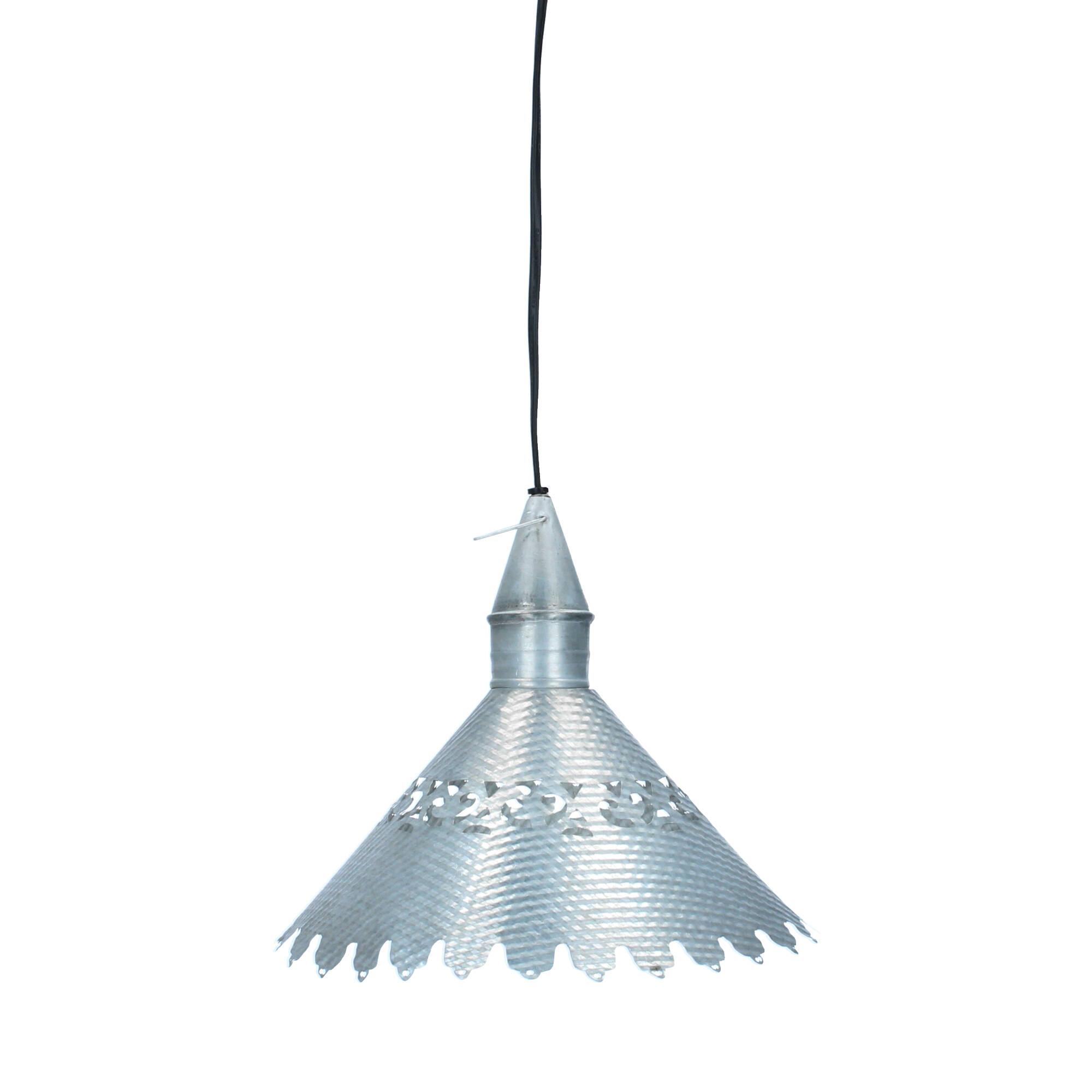 Hoff Lampe Metall Schirmlampe Deckenlampe geriffelt Hoff Lampe Metall Schirmlampe Deckenlampe geriffelt