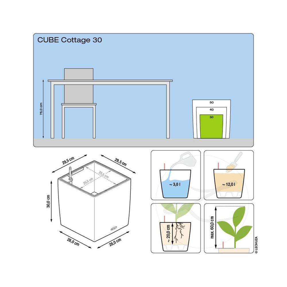 Lechuza Blumentopf groß Cube Cottage 30 sandbraun