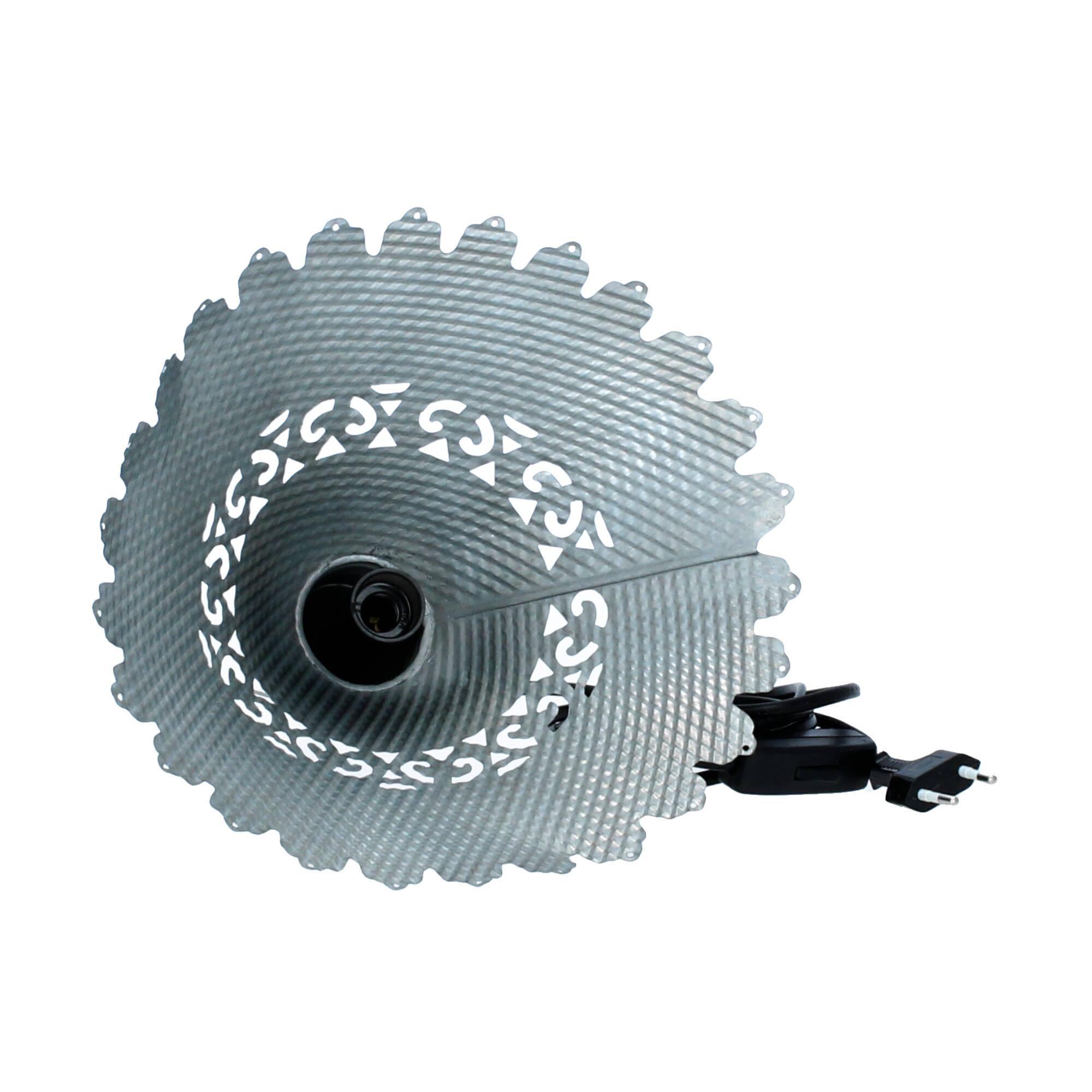 Hoff Lampe Metall Schirmlampe Deckenlampe geriffelt
