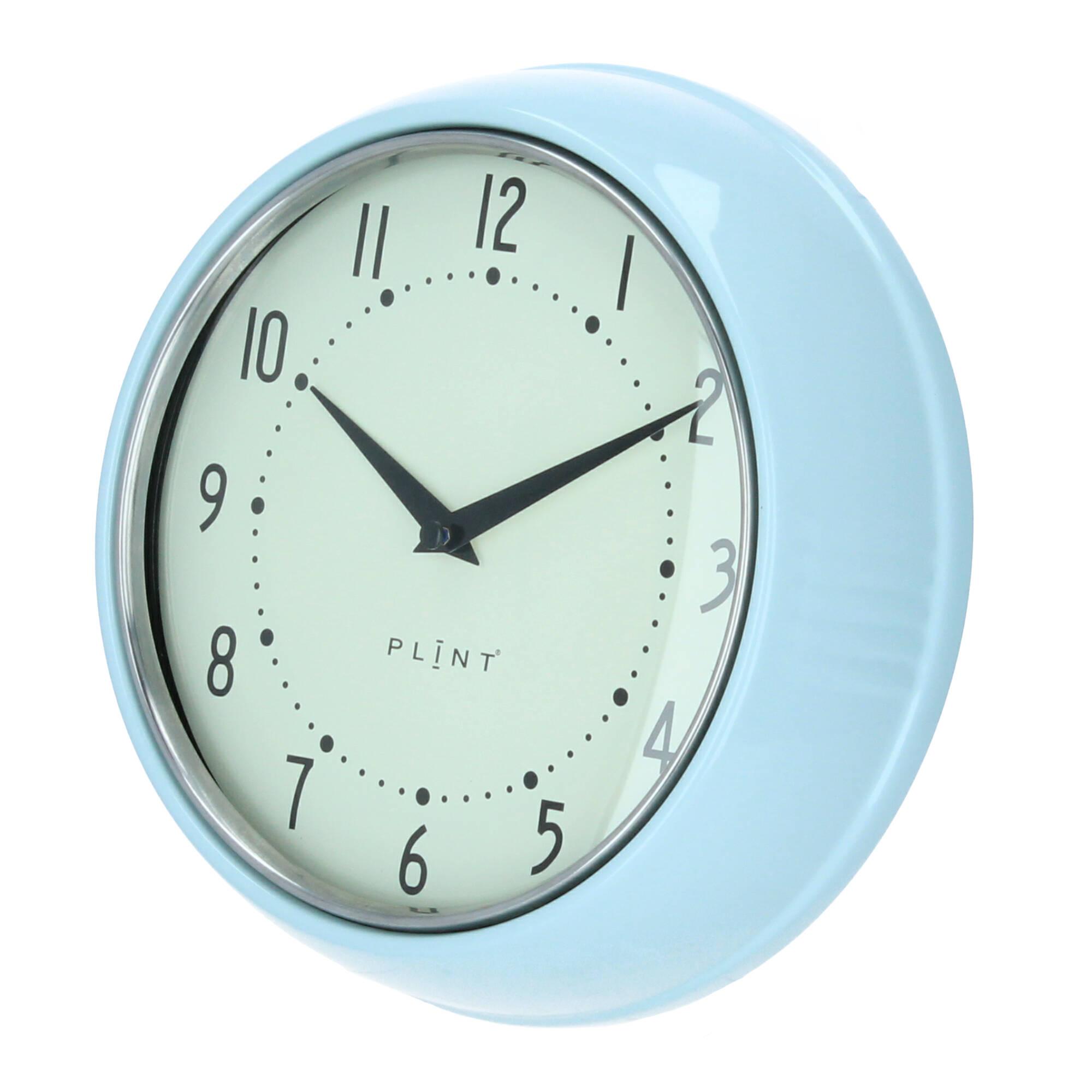 Plint Wanduhr Küchenuhr Retro ice pastellblau