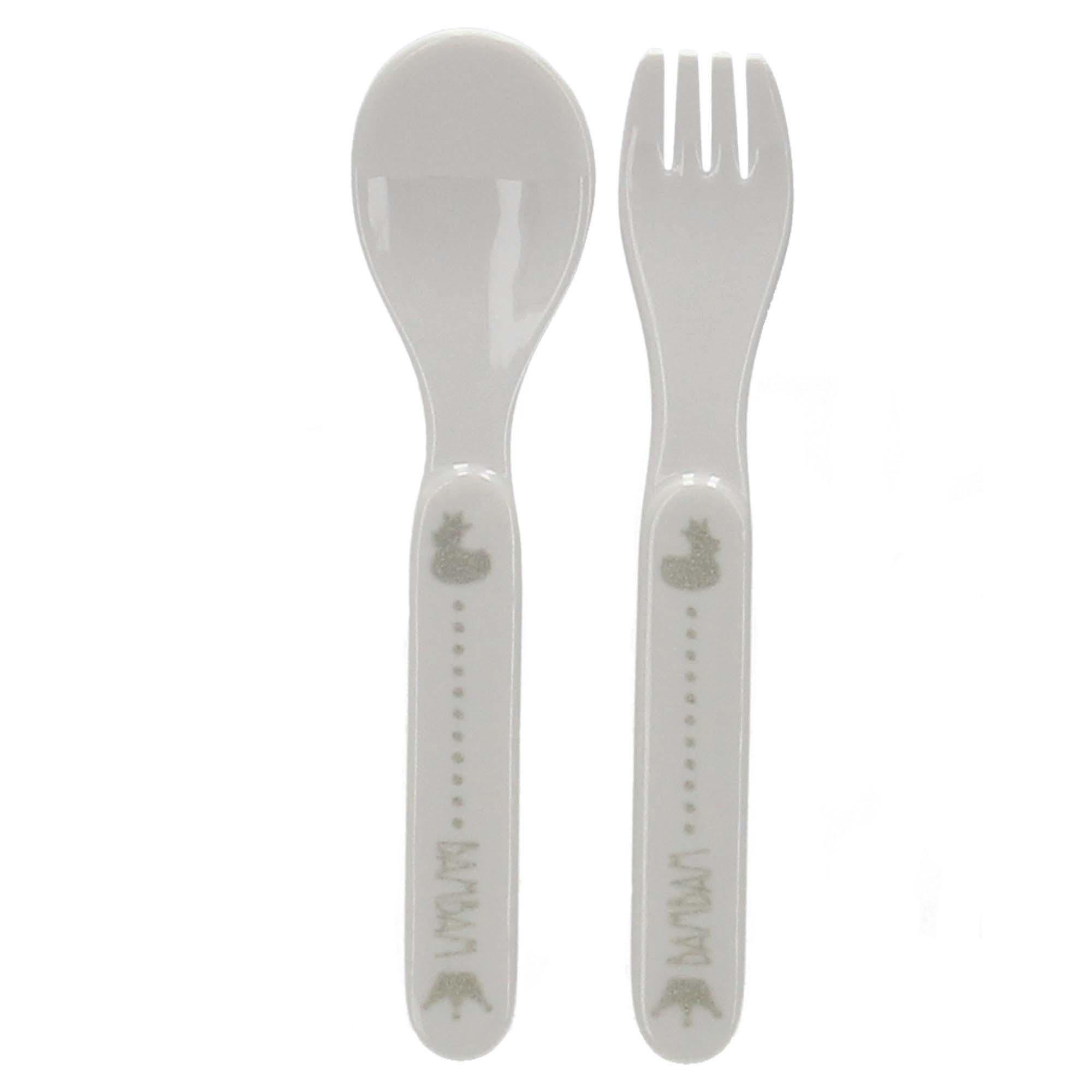 BamBam Kindergeschirrset 4-tlg. weiß silber