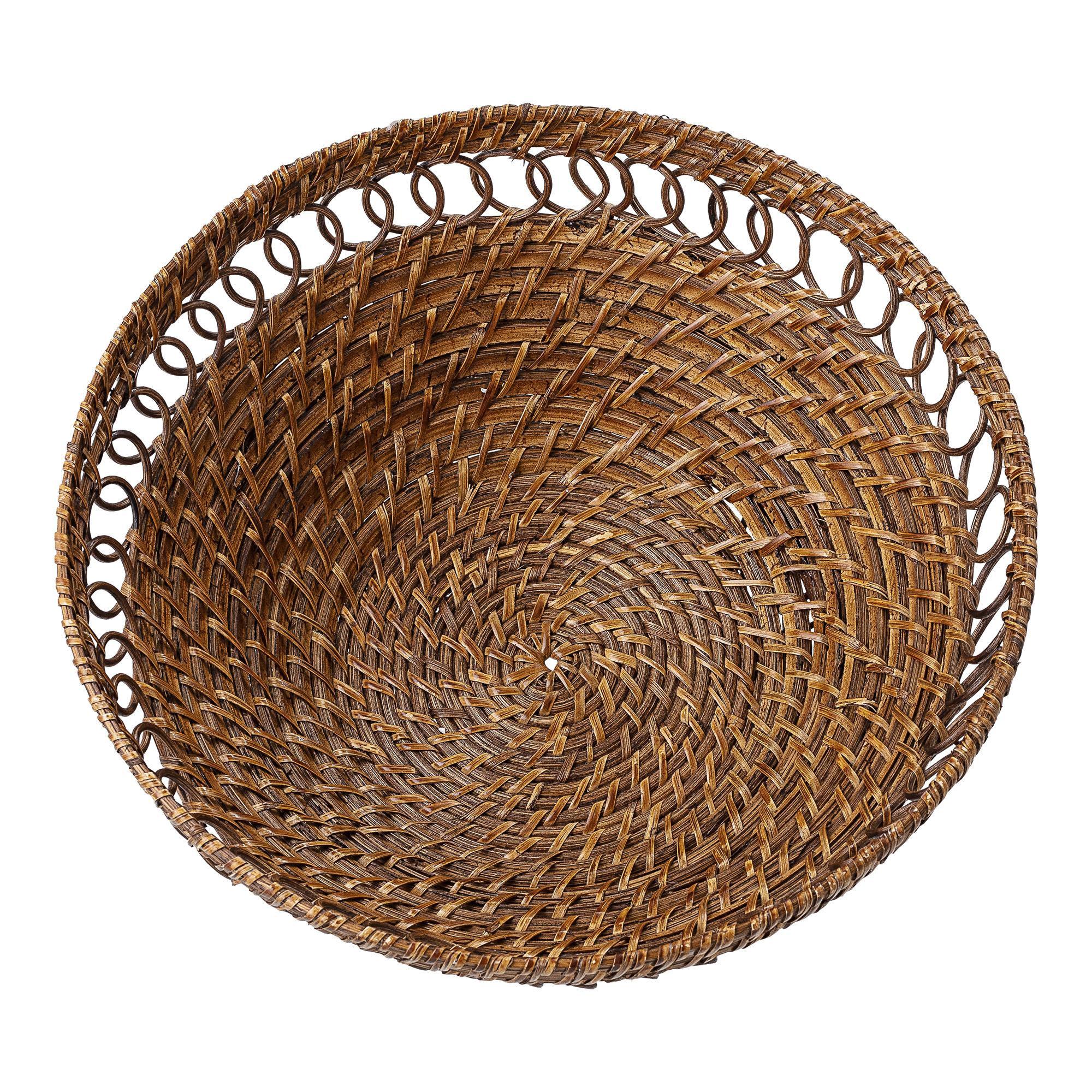 Bloomingville Schale Brotkorb Rattan braun