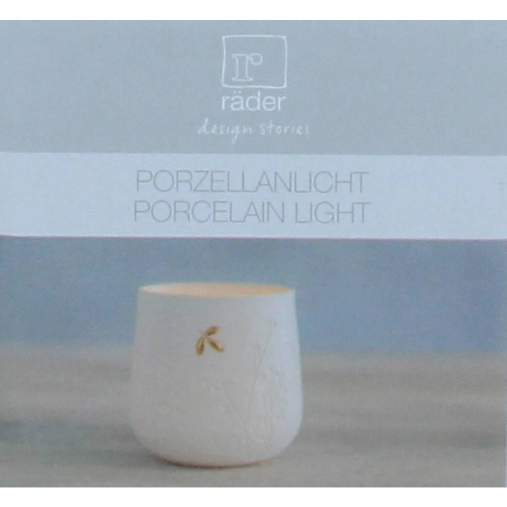 räder Living Porzellangeschichten Tischlicht Blatt 8x8 cm Porzellan Windlicht