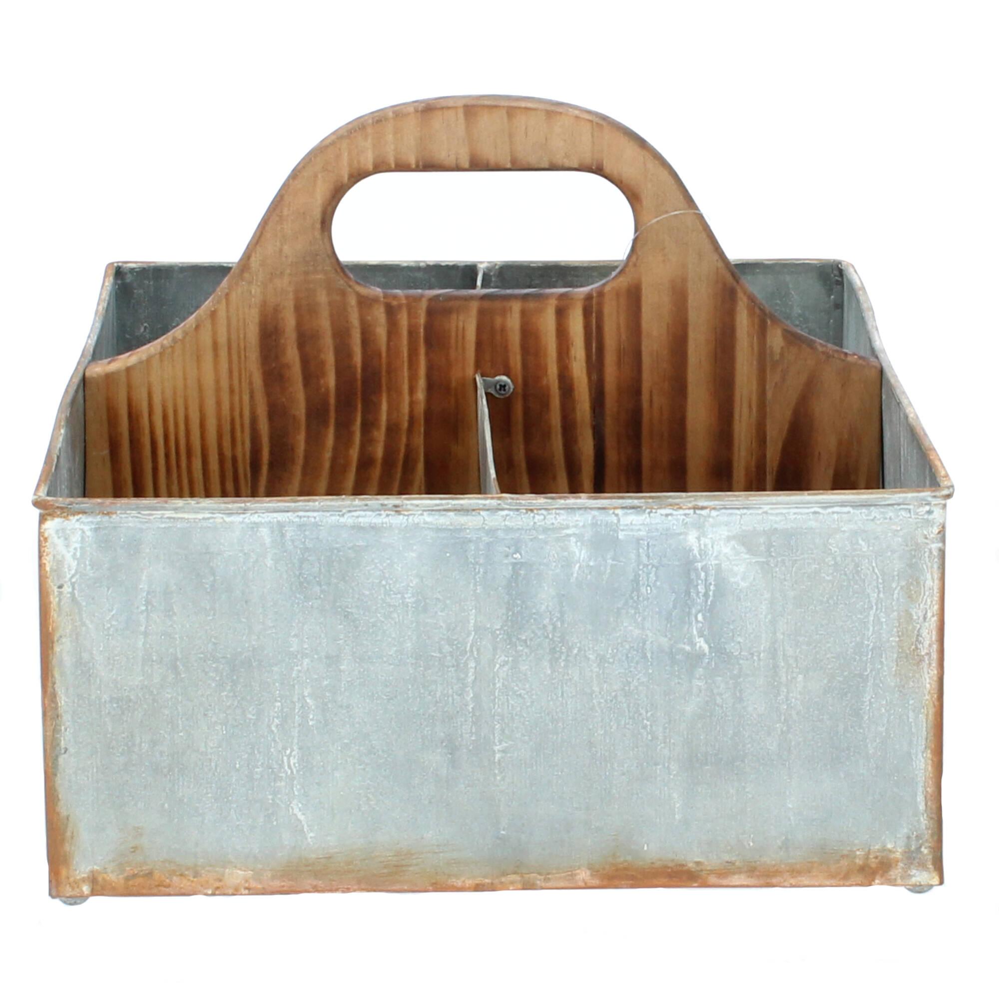Chic Antique Pflanzschale Kasten 4 Fächer grau 41,5x39x22 cm Chic Antique Pflanzschale Kasten 4 Fächer grau 41,5x39x22 cm