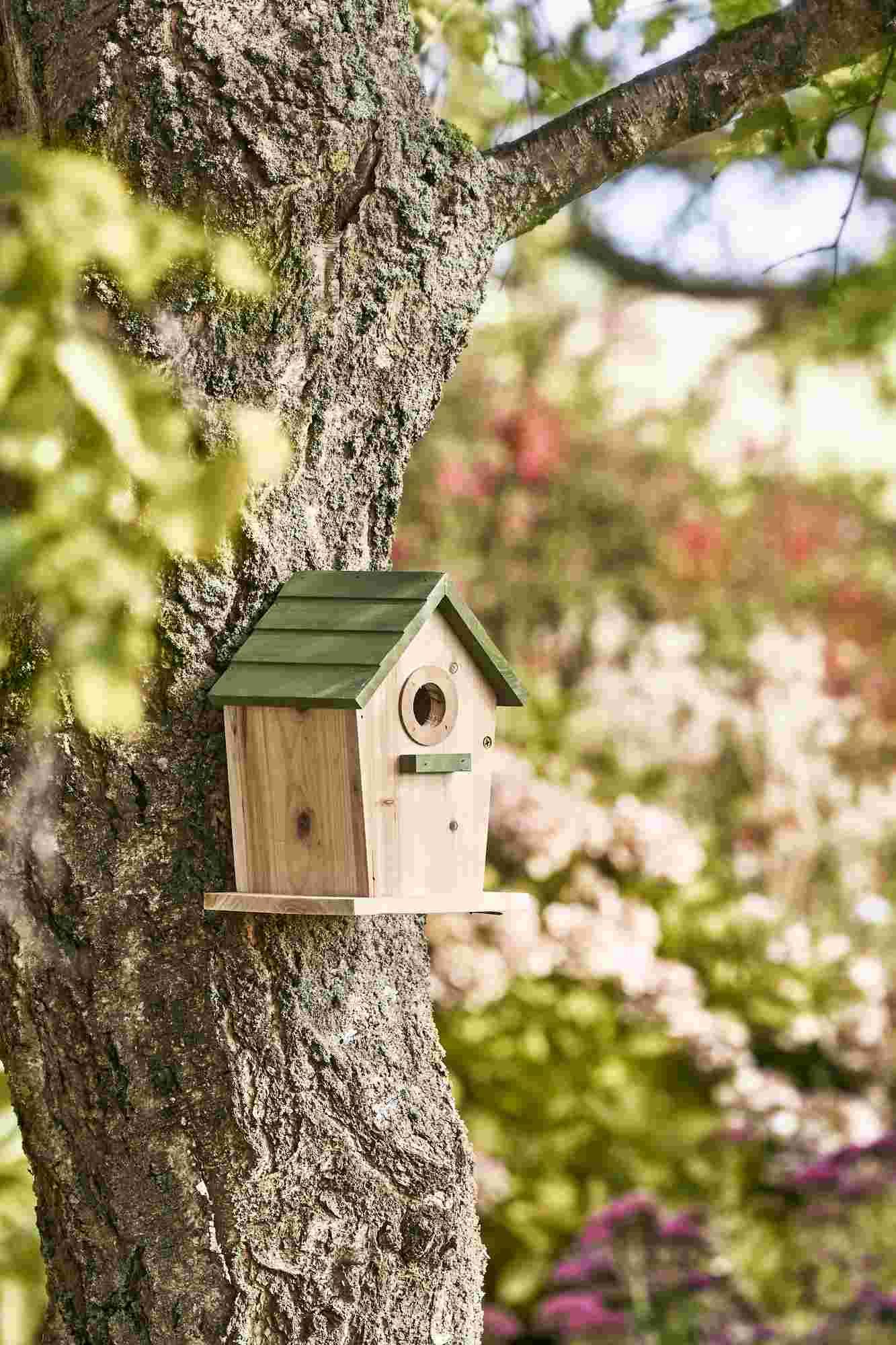 IB Laursen Nistkasten Vogelhaus Naturf. grünes Dach 