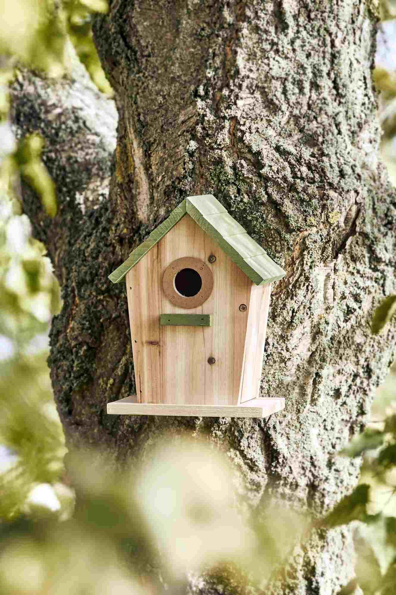 IB Laursen Nistkasten Vogelhaus Naturf. grünes Dach 