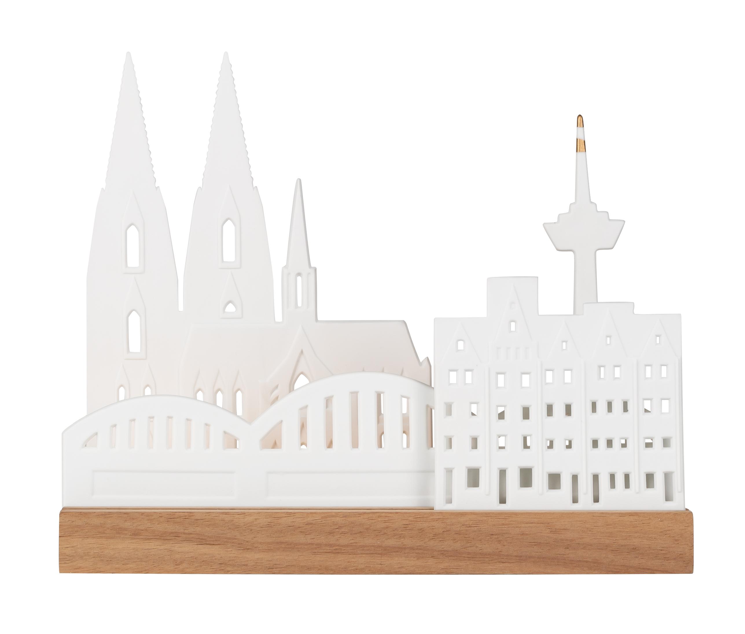 räder Teelichthalter Lichtobjekt Stadtsilhouette Köln Porzellan Akazienholz 0092216 räder Teelichthalter Lichtobjekt Stadtsilhouette Köln Porzellan Akazienholz 0092216