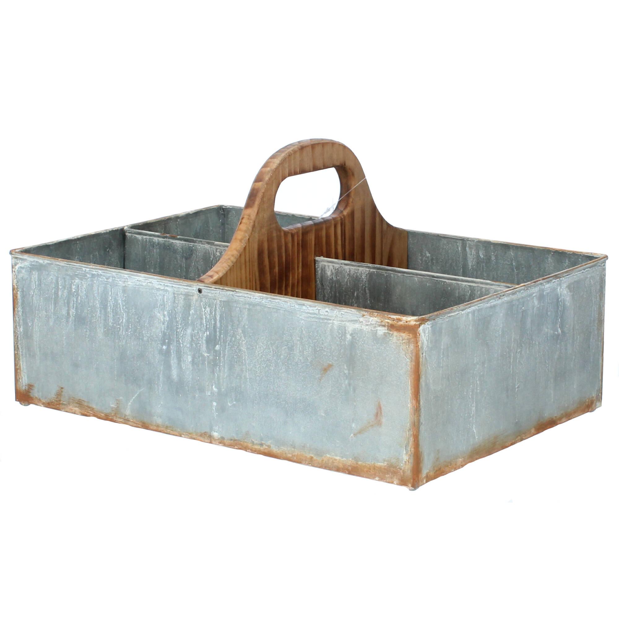Chic Antique Pflanzschale Kasten 4 Fächer grau 41,5x39x22 cm Chic Antique Pflanzschale Kasten 4 Fächer grau 41,5x39x22 cm