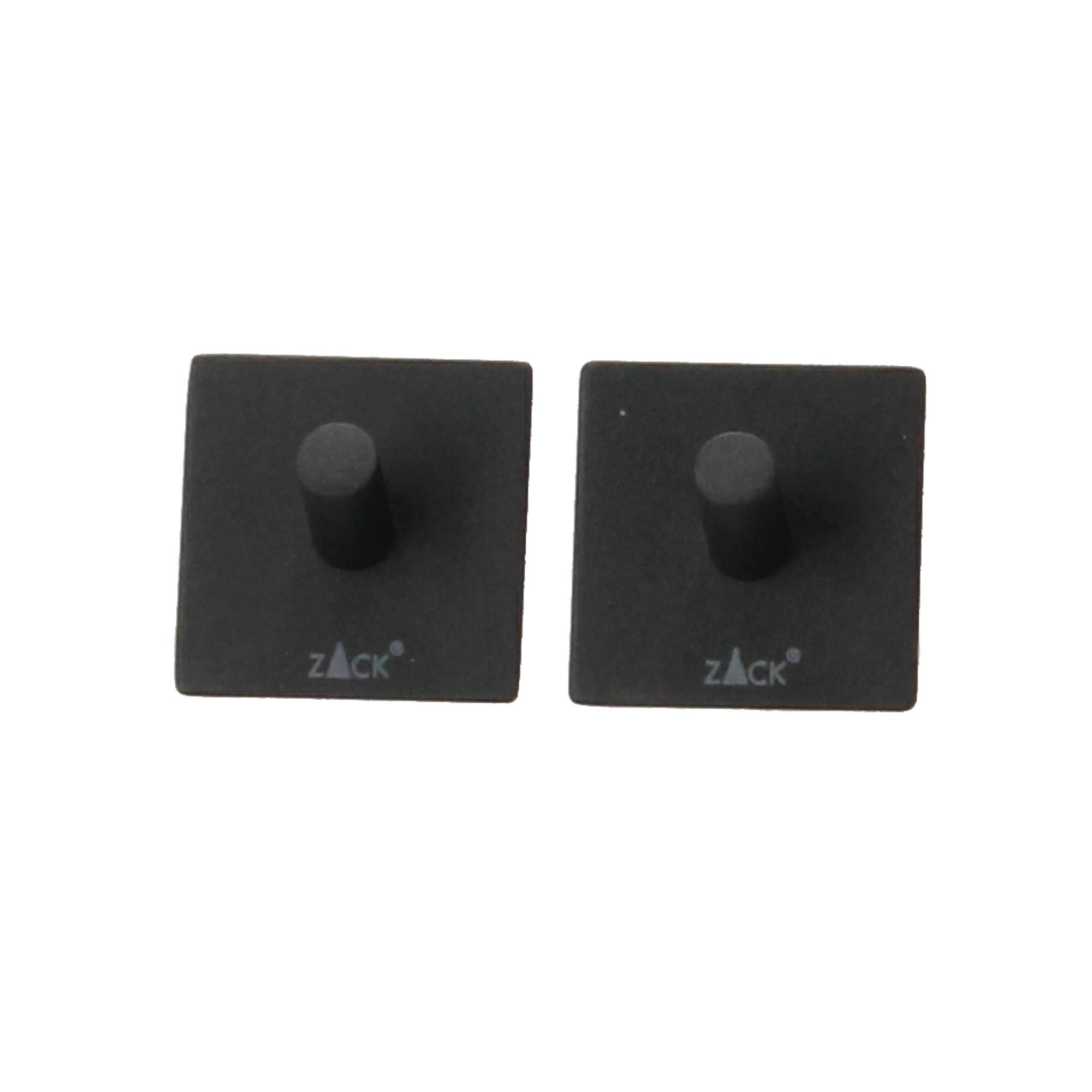 Zack PECO Handtuchhaken 2er Set eckig 4,2 cm schwarz