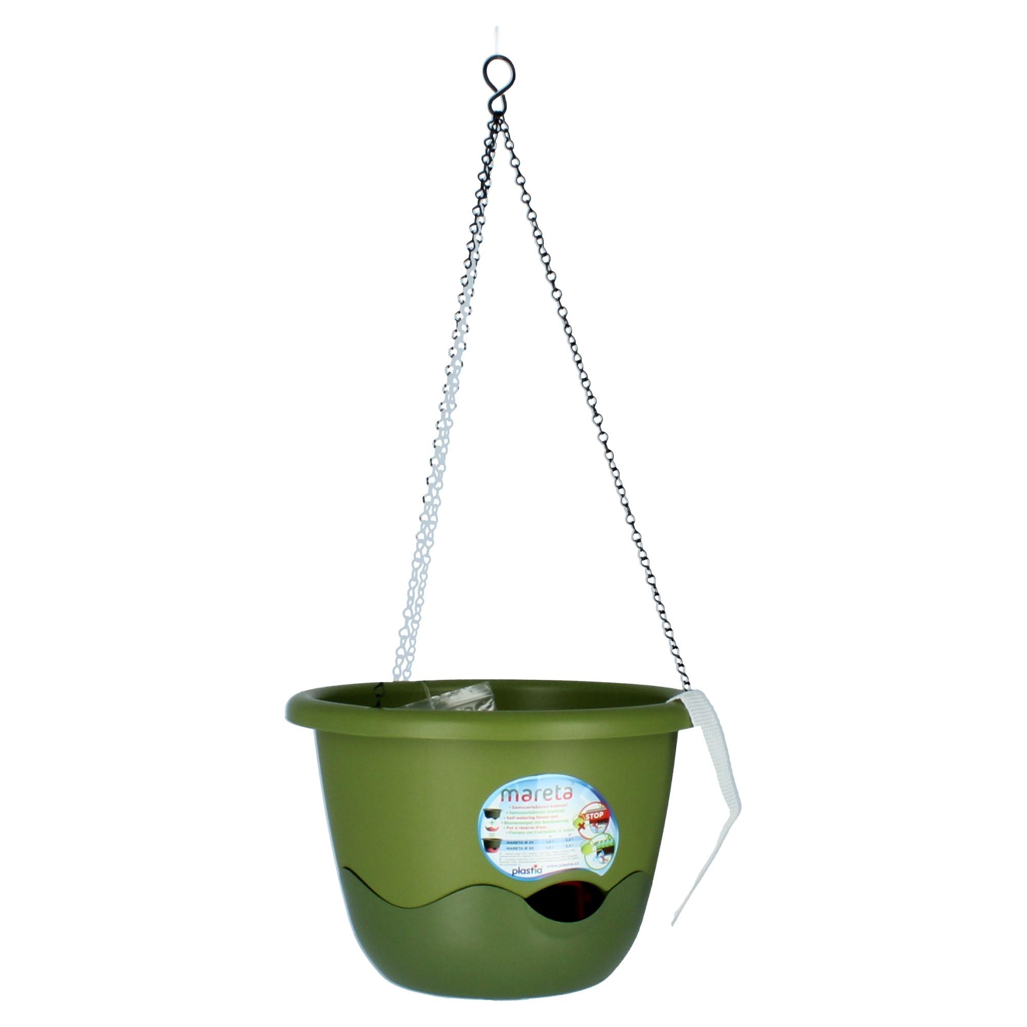 Plastia Blumenampel Mareta 30 grün-grün Wasserspeicher