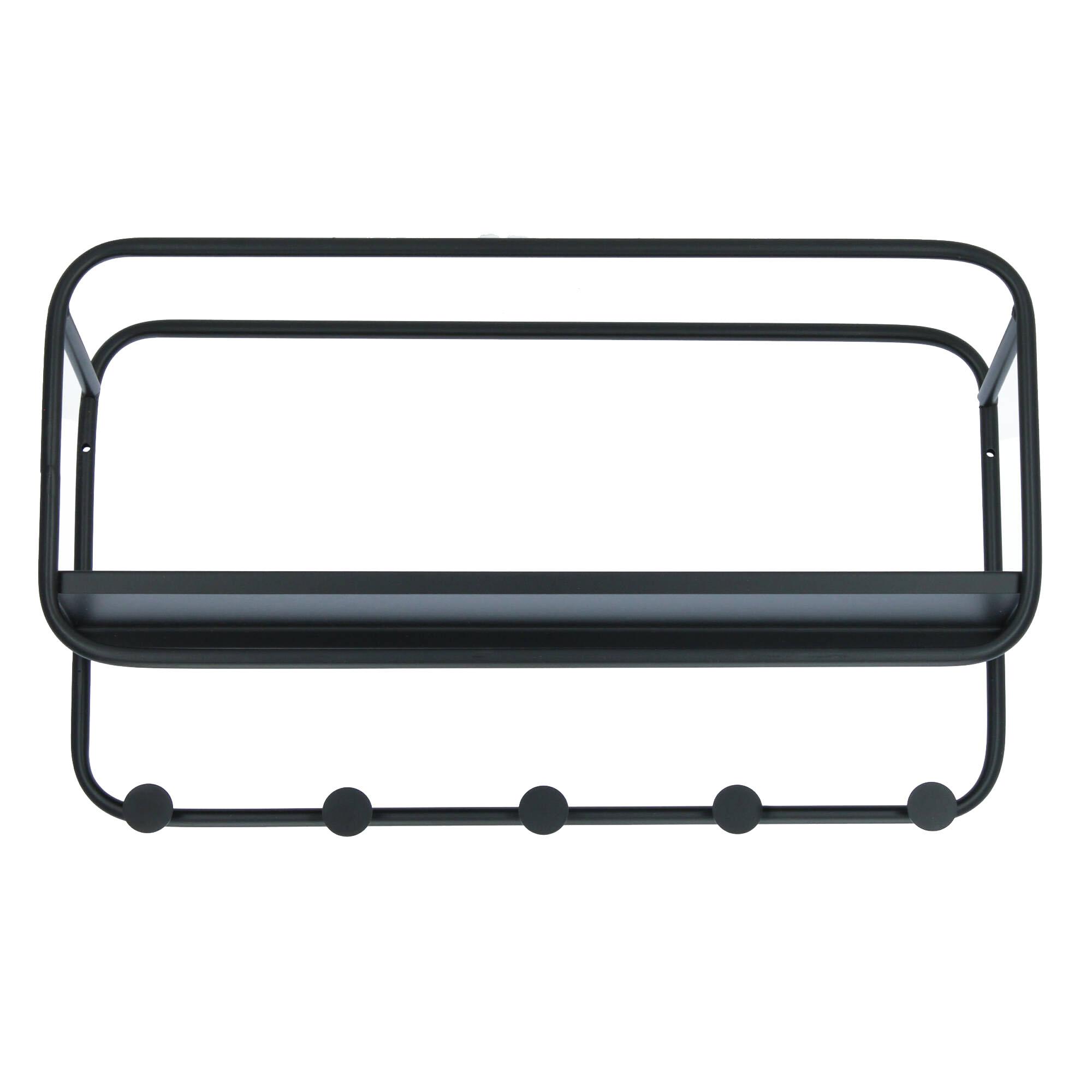 Villa Collection Wandregal Küchenregal 45x15x25 cm schwarz Villa Collection Wandregal Küchenregal 45x15x25 cm schwarz