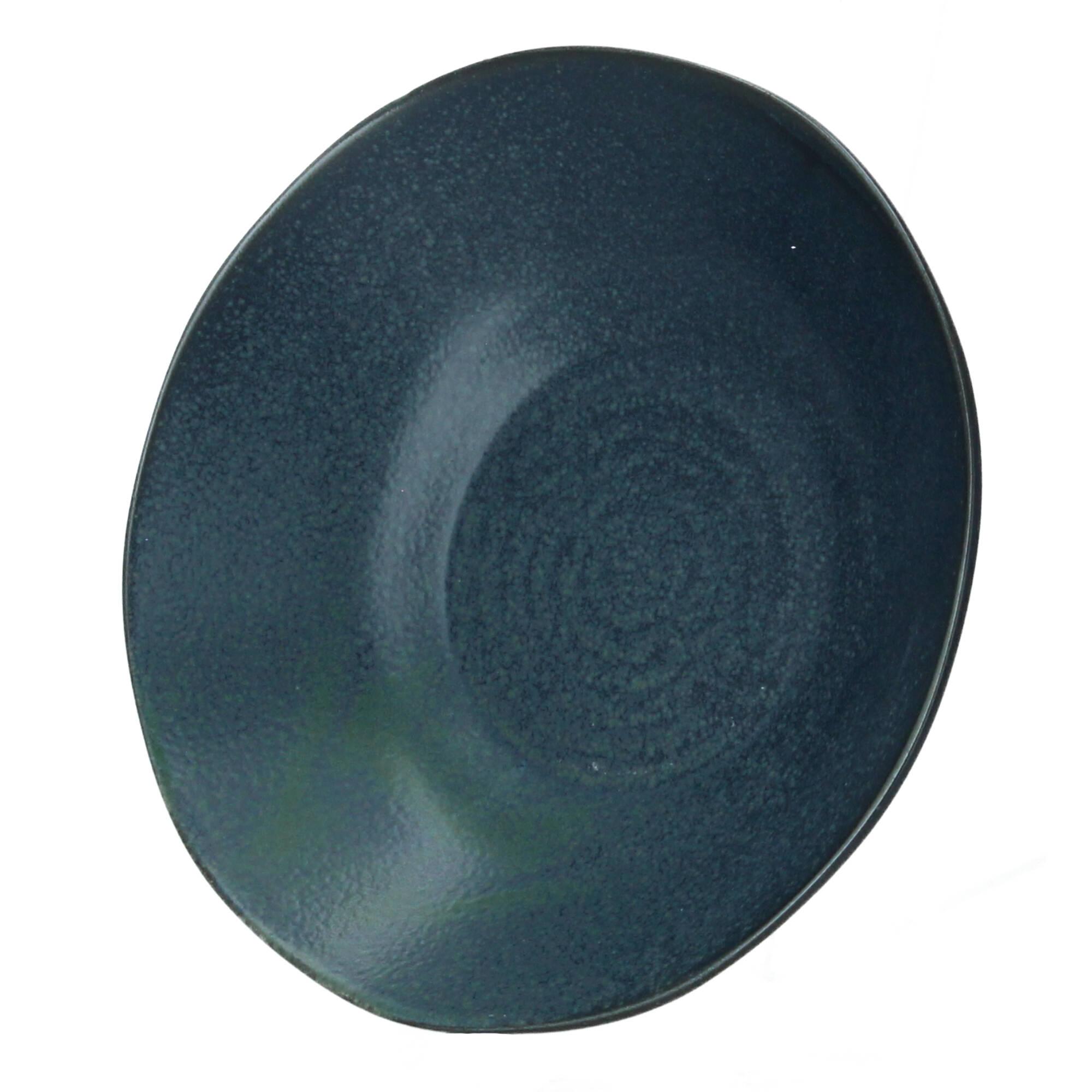 Bloomingville Aura Suppenteller Teller tief 22 cm Steingut blau