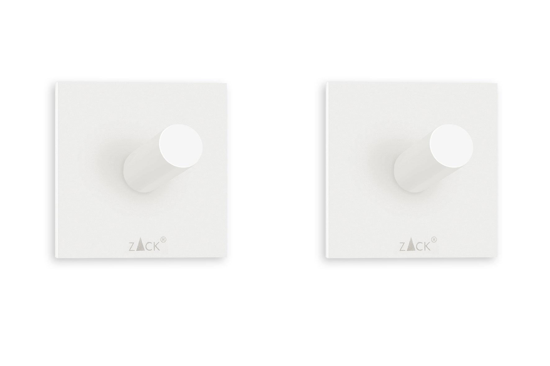 Zack PECO Handtuchhaken 2er Set eckig 4,2 cm weiß