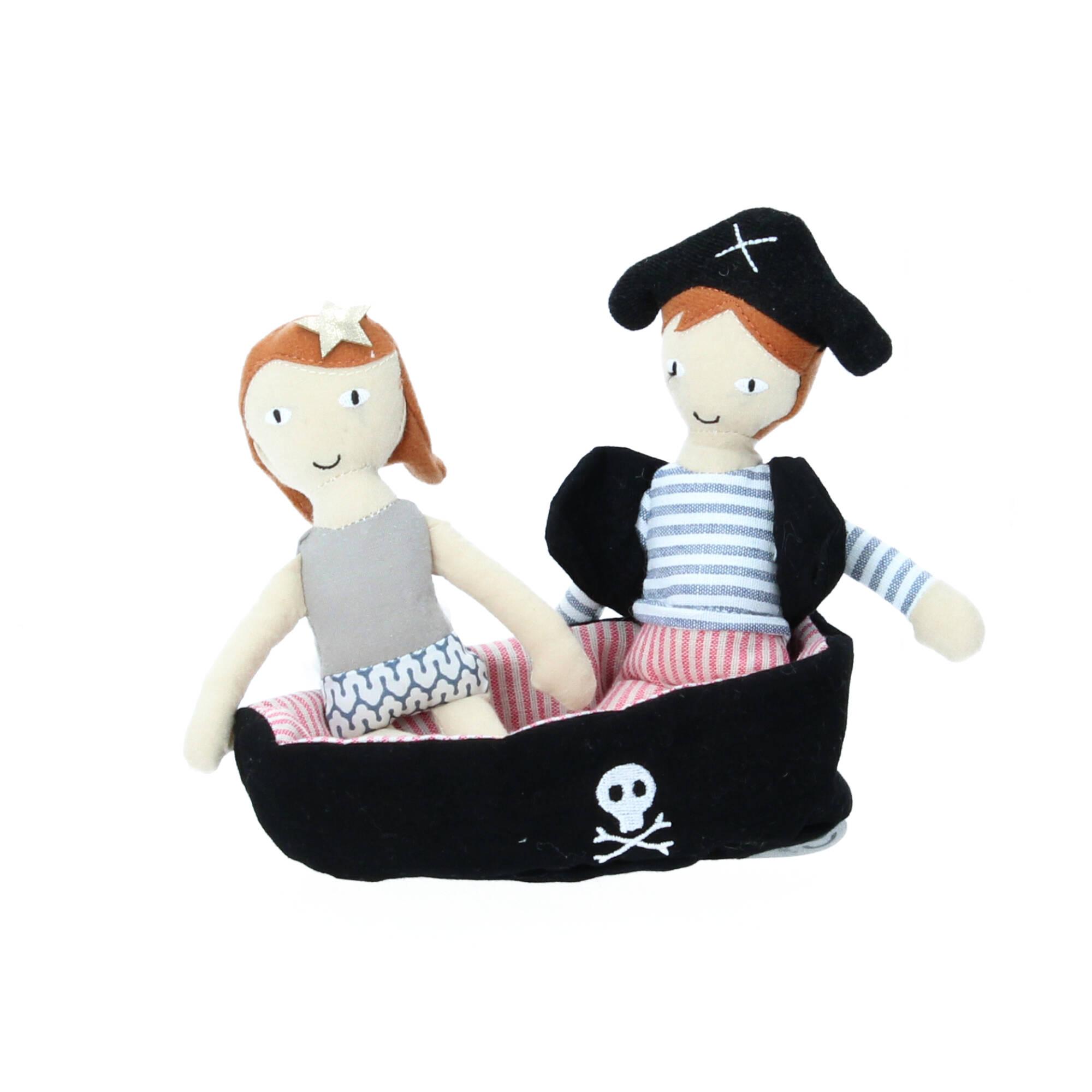 Bloomingville Puppen Kate & Jonah Spielset 3 tlg. Meerjungfrau Pirat Boot Bloomingville Puppen Kate & Jonah Spielset 3 tlg. Meerjungfrau Pirat Boot