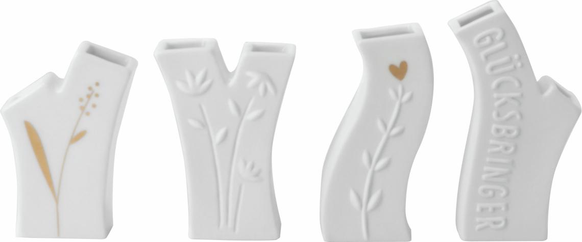 räder Vasen Set Mini Glücksbringer Porzellan weiß 0017503