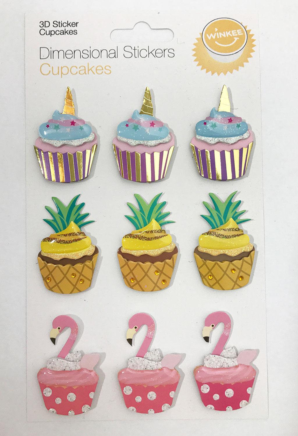 Mags Cupcakes 3 D Sticker - Pack, 14818