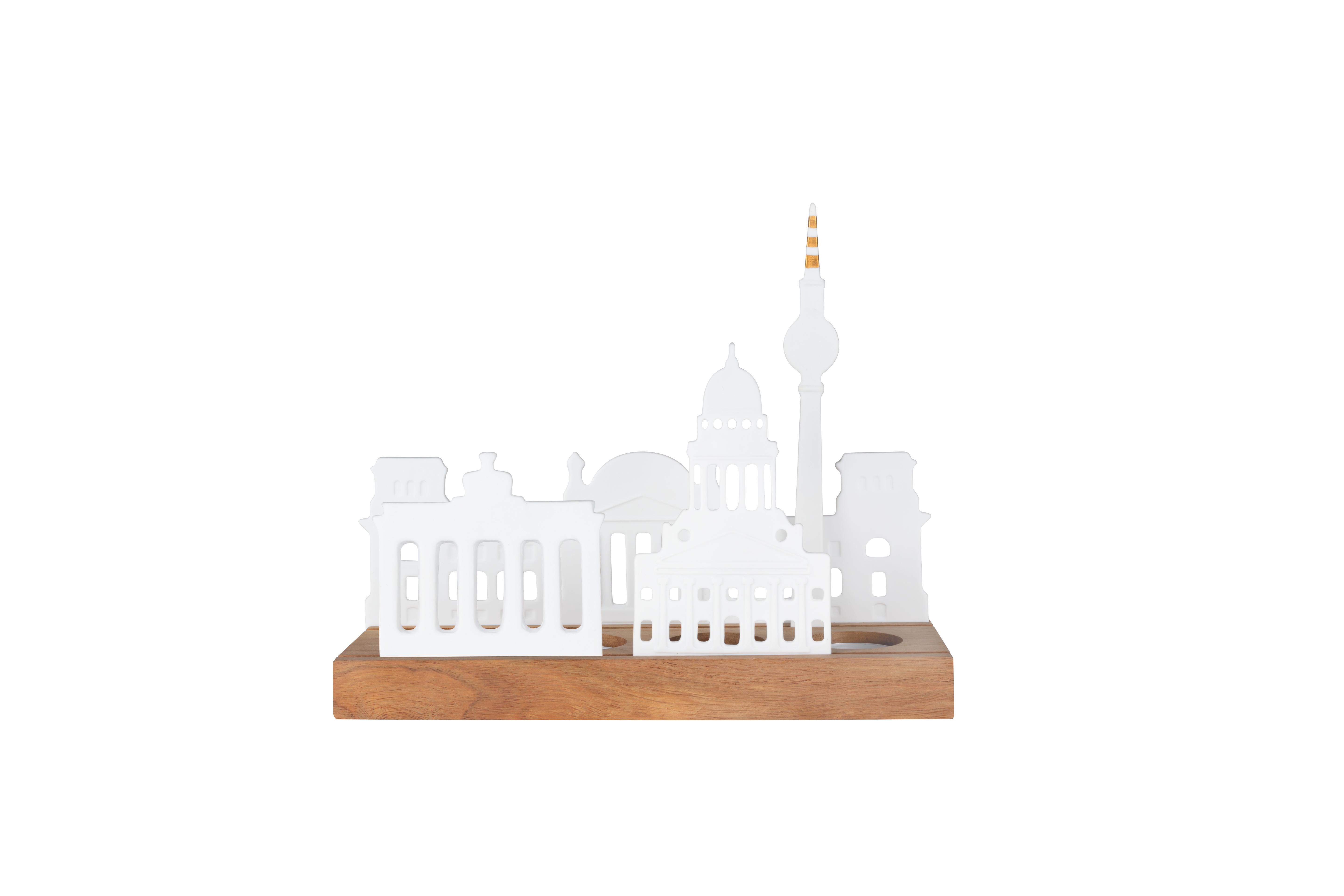 räder Teelichthalter Lichtobjekt Stadtsilhouette Berlin Porzellan Akazienholz 00922115 räder Teelichthalter Lichtobjekt Stadtsilhouette Berlin Porzellan Akazienholz 00922115
