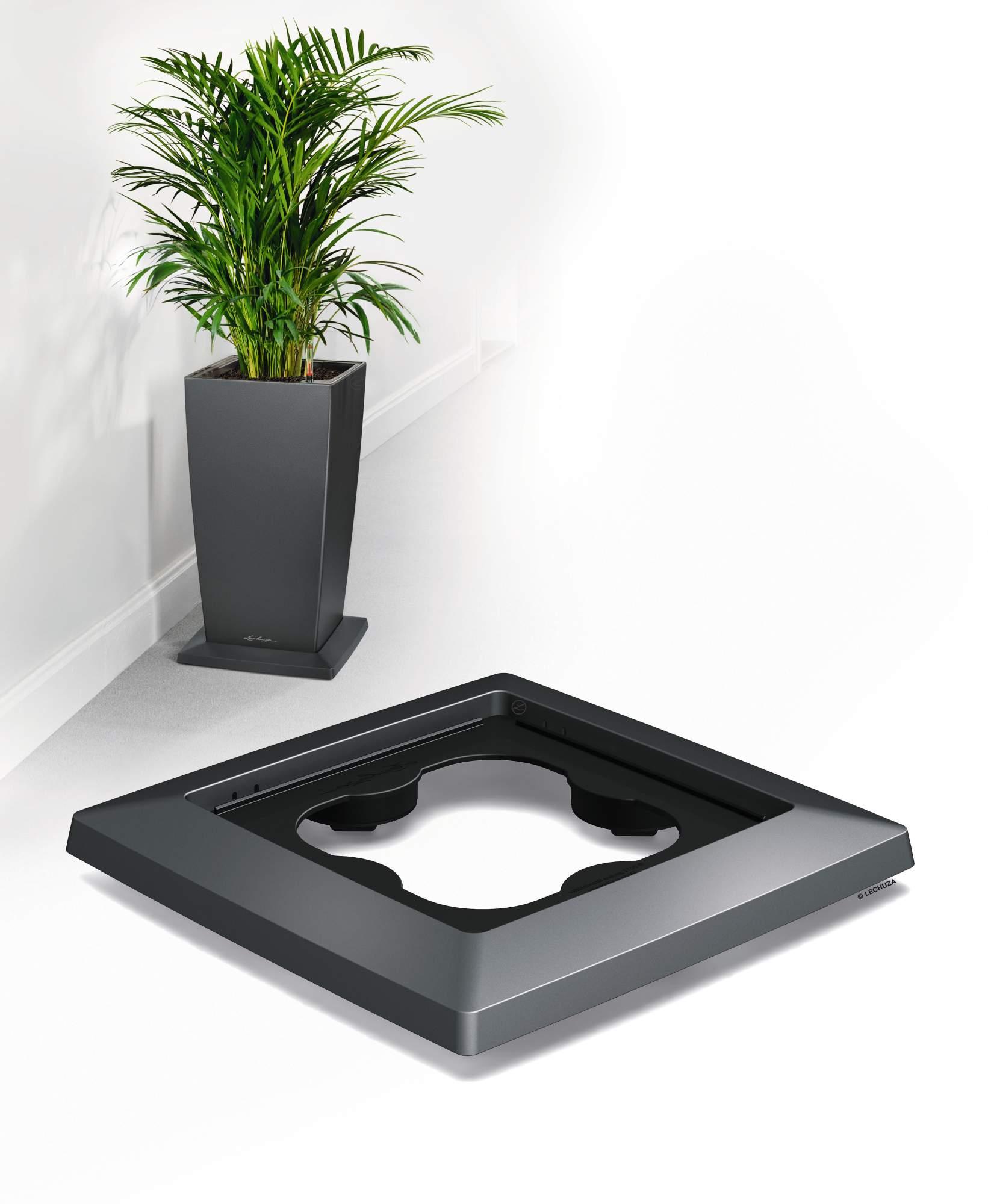 Lechuza Pflanzenroller Cubico 30 anthrazit metallic