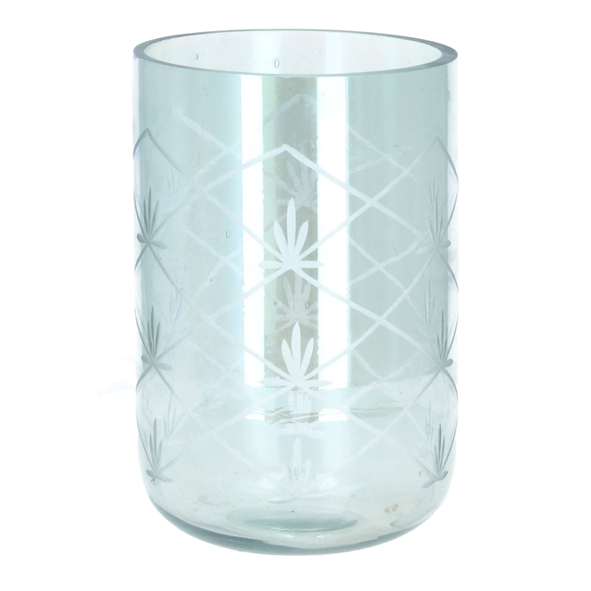 Chic Antique Nyons Hurricane Glas Schliff Windlicht 20 cm olivgrün Chic Antique Nyons Hurricane Glas Schliff Windlicht 20 cm olivgrün