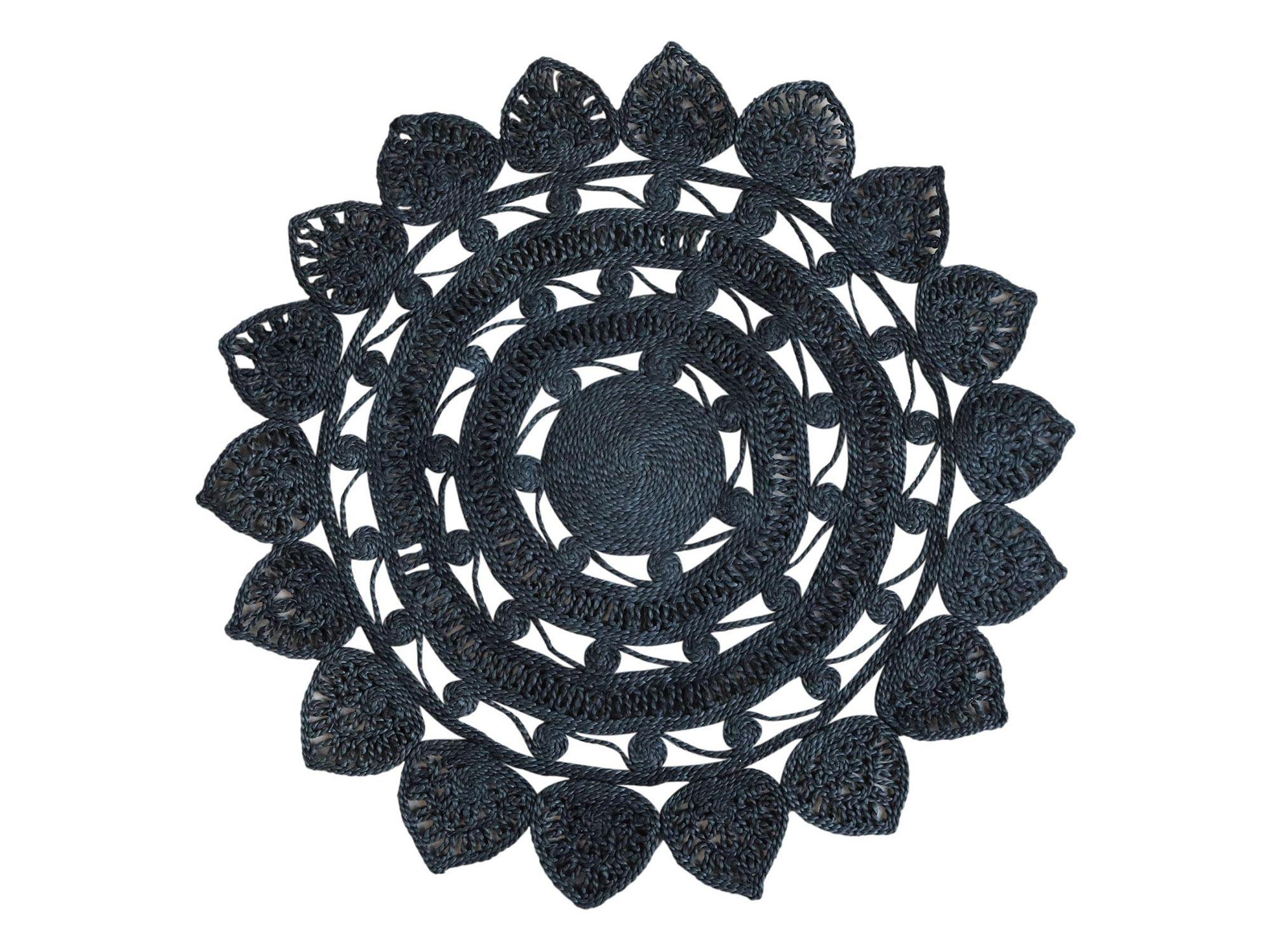 Chic Antique Teppich mit Muster 75cm Jute schwarz Chic Antique Teppich mit Muster 75cm Jute schwarz
