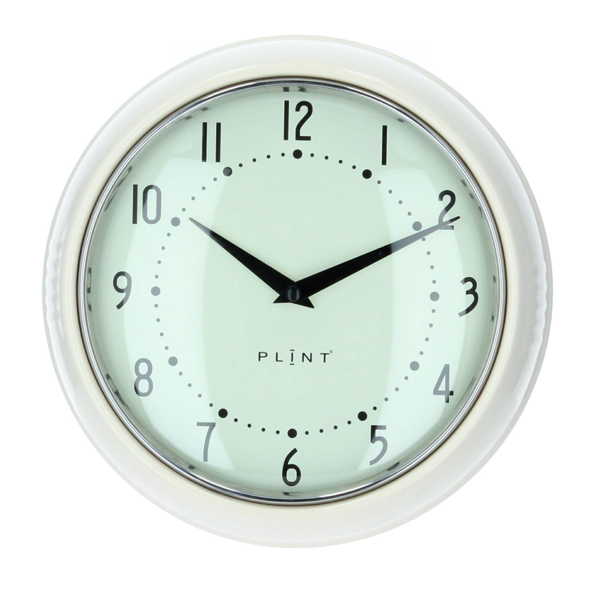 Plint Wanduhr Küchenuhr Retro cream cremeweiß weiß