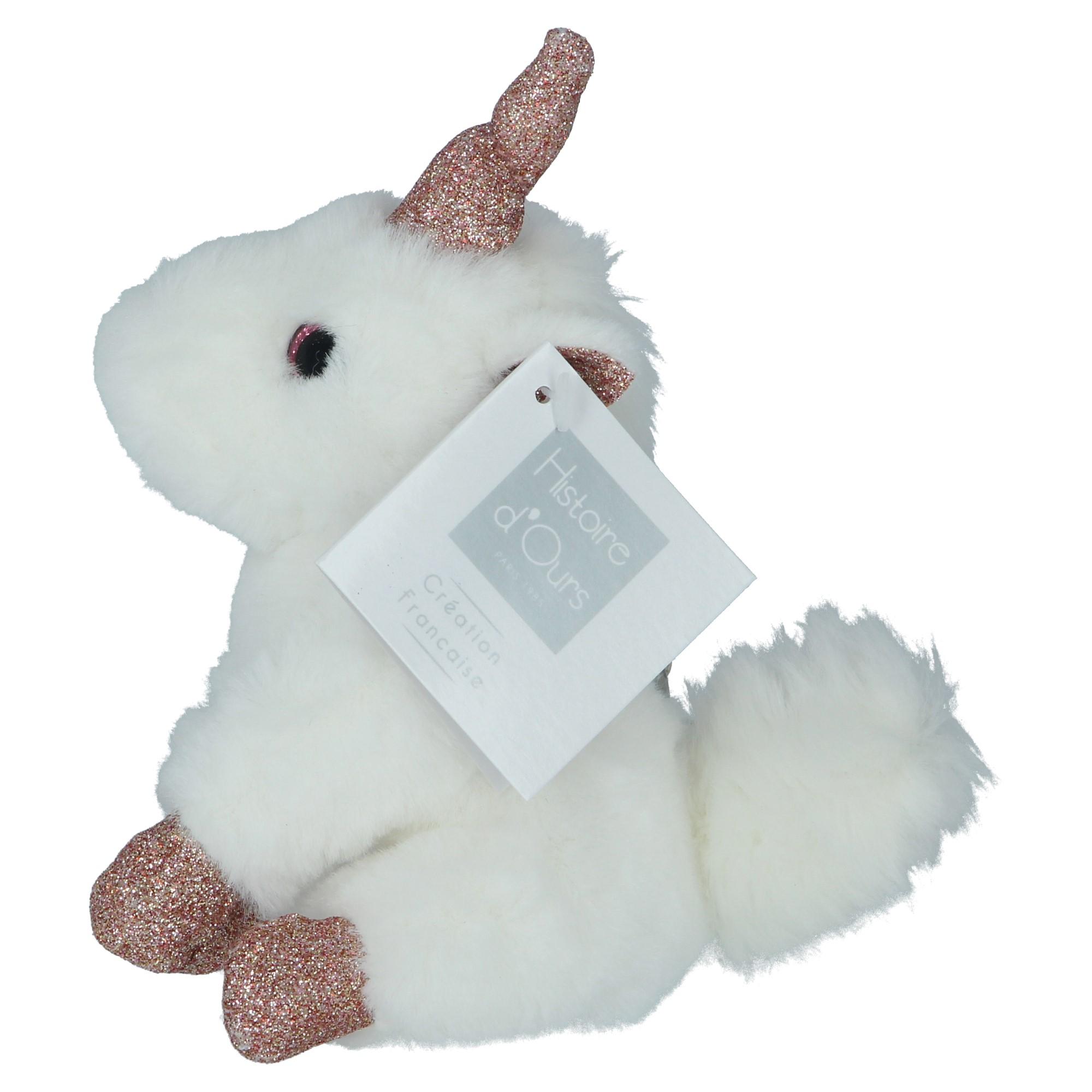 Histoire d'Ours Schlüsselanhänger Einhorn weiß Glitzer
