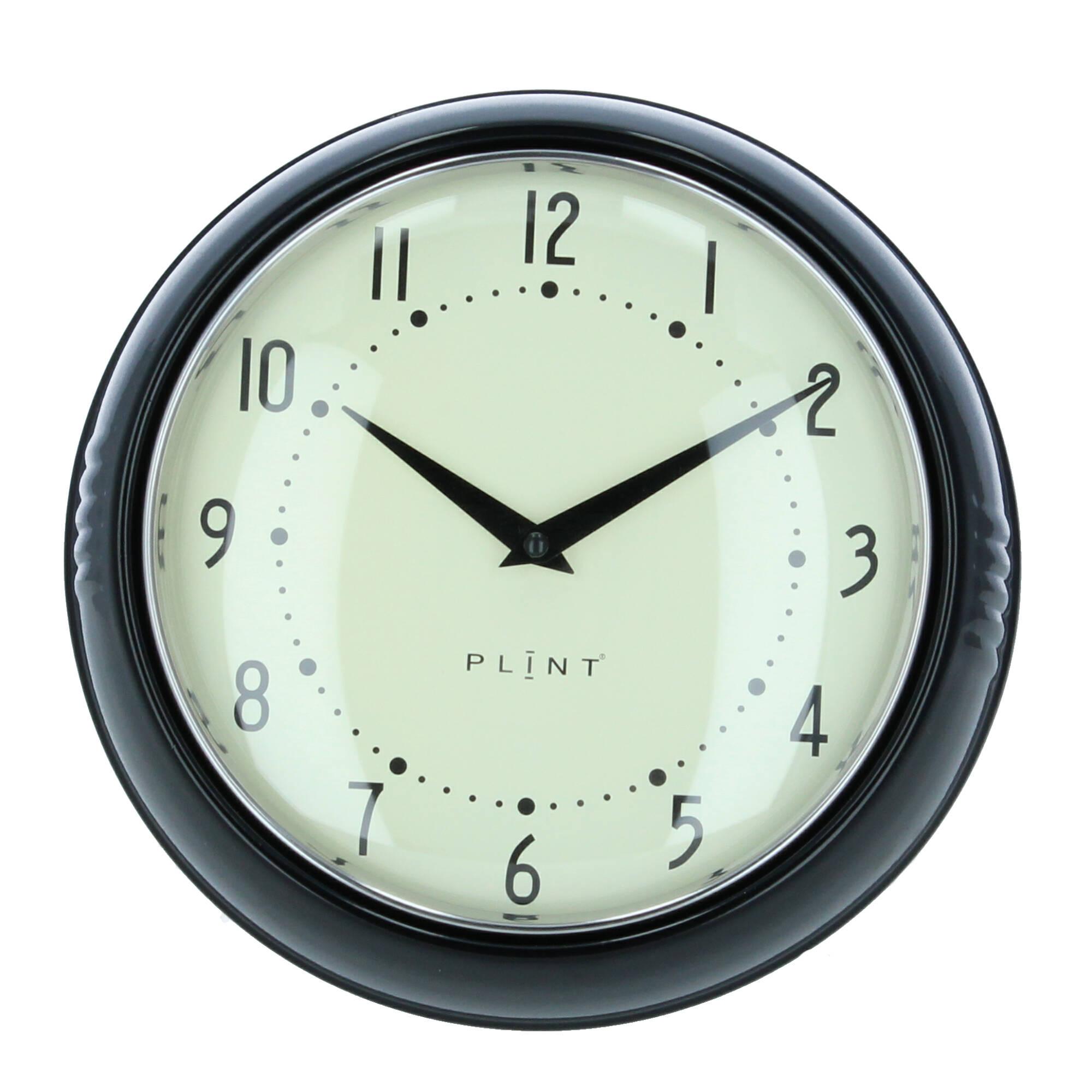 Plint Wanduhr Küchenuhr Retro black schwarz Uhr Plint Wanduhr Küchenuhr Retro black schwarz Uhr
