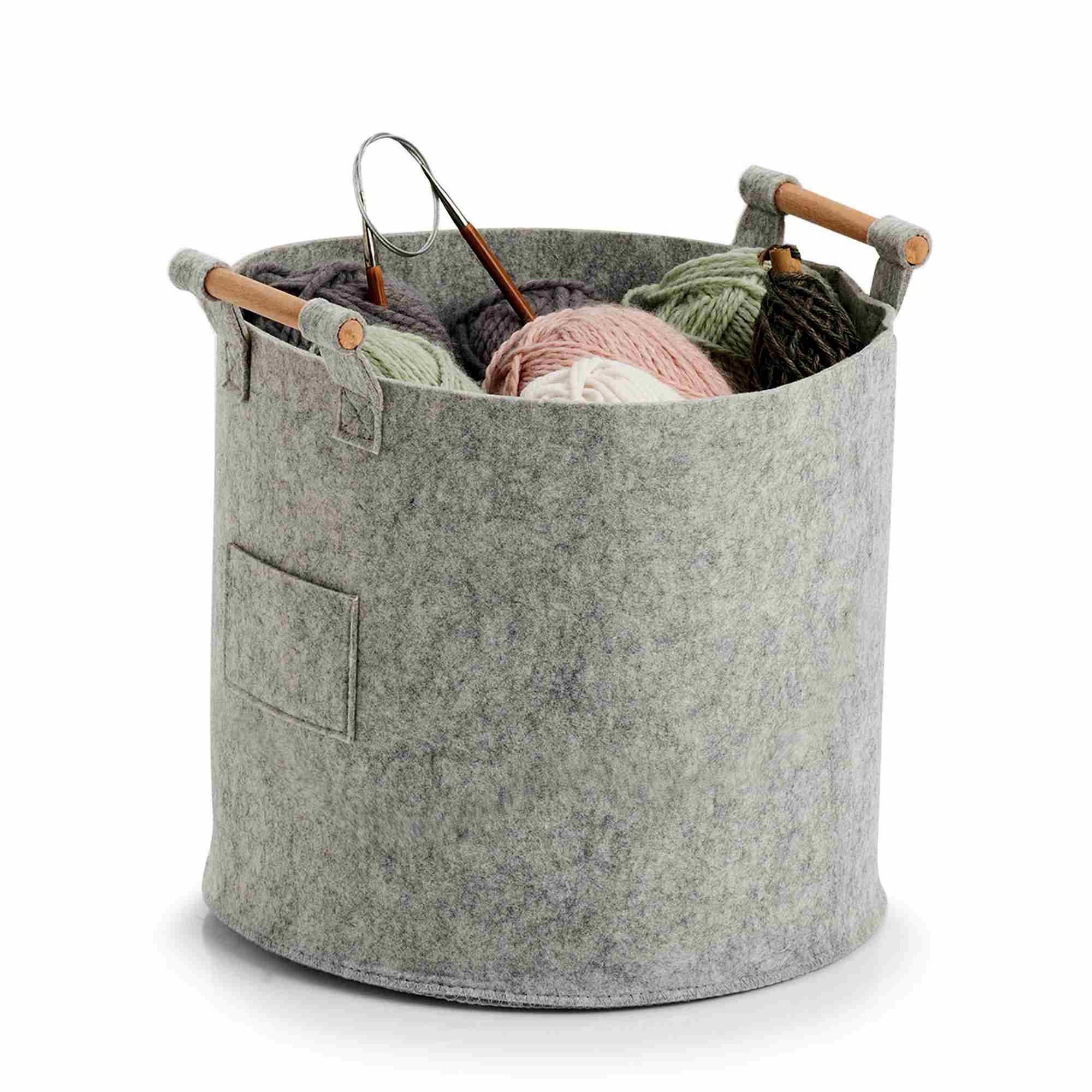 Zeller Aufbewahrungskorb Filz Holz grau 35x35x32,5cm 14394