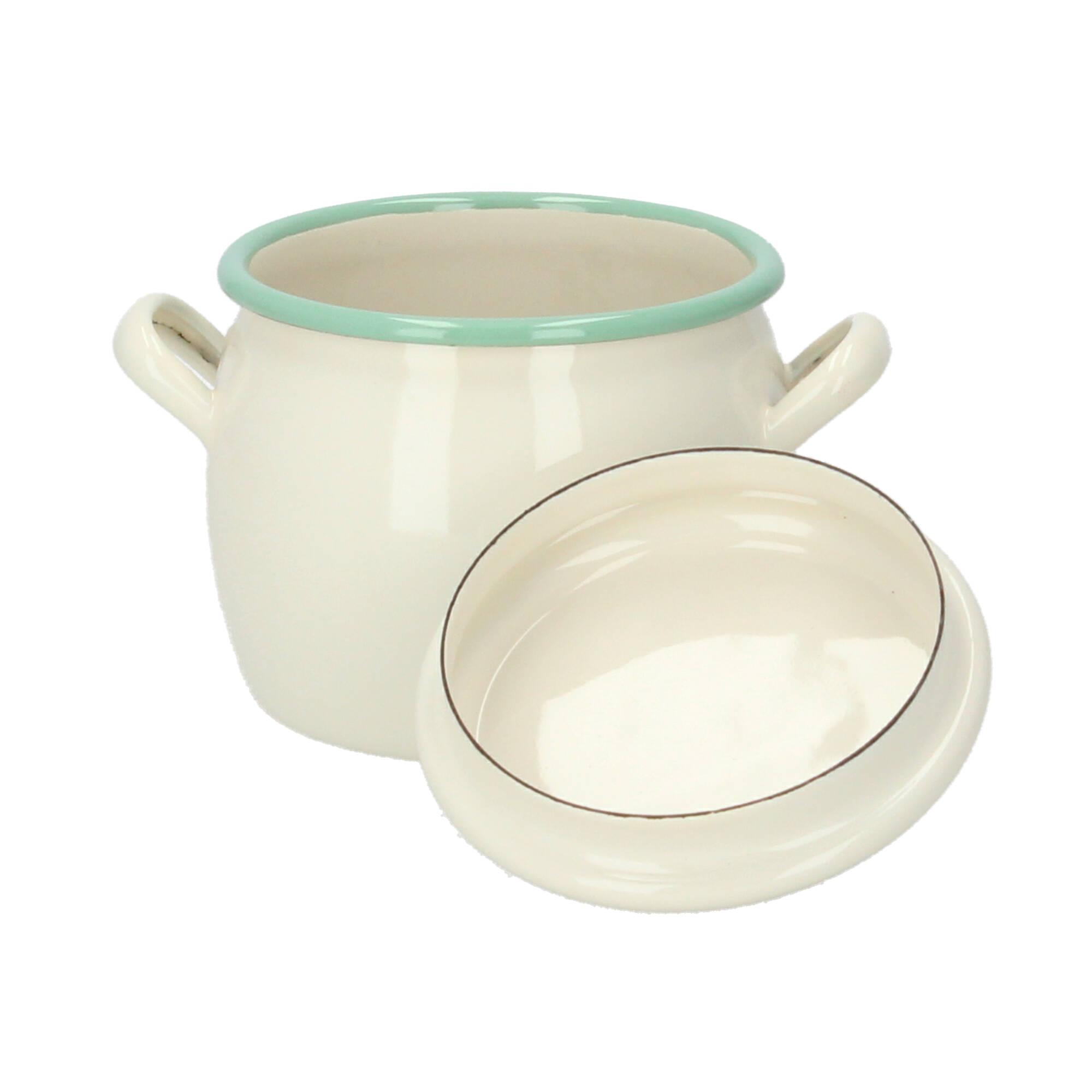 Kockums Bauchiger Topf mit Deckel 0,7 Liter creme lux